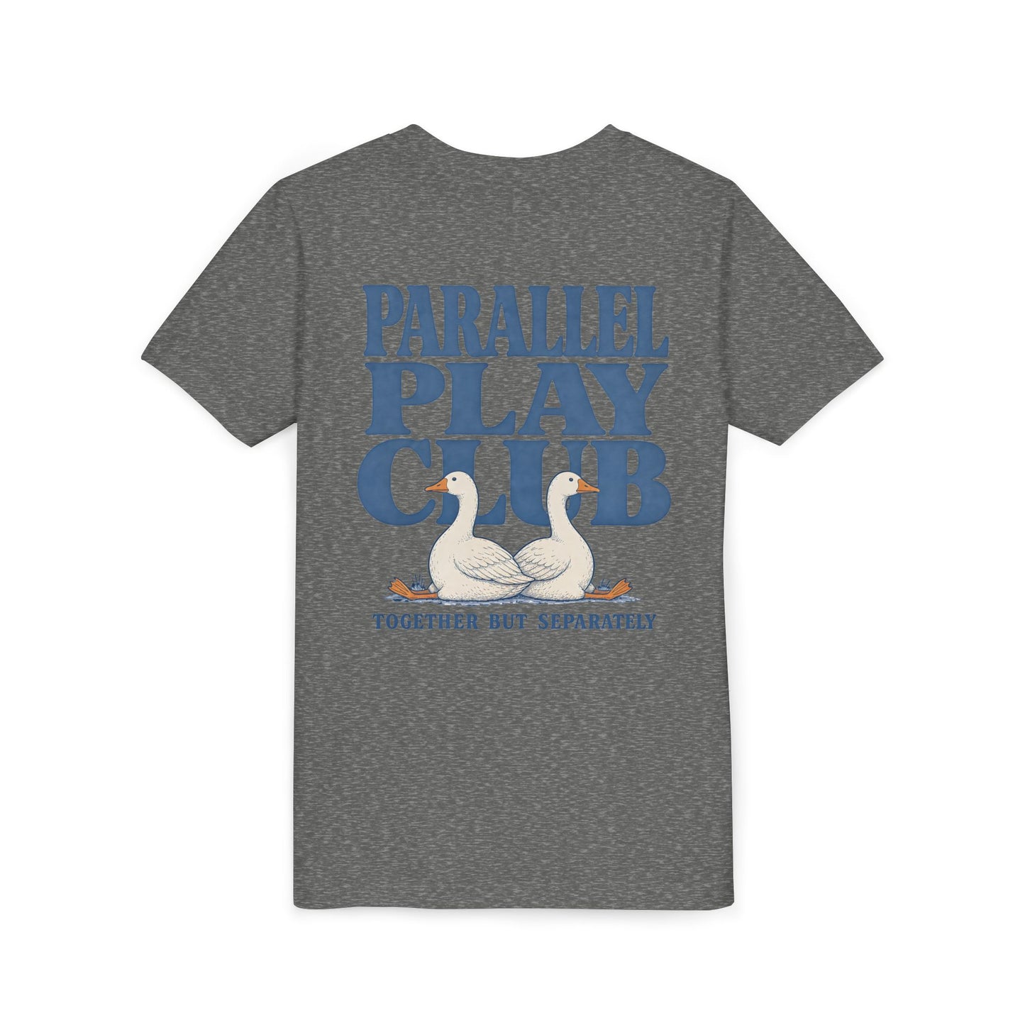 Youth Tee — "Parallel Play Club" Silly Goose Graphic Kids Shirt (Together But Separately)