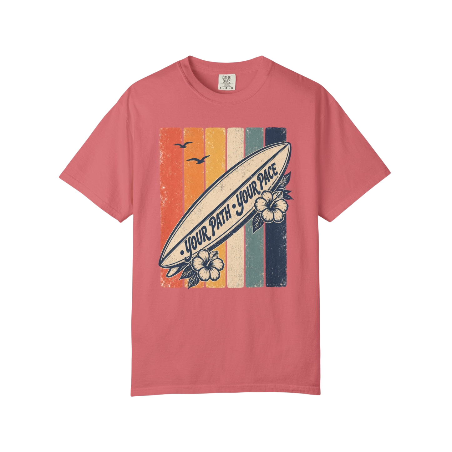 Surf Vintage Tee — “Your Path, Your Pace” Retro Beach T-Shirt