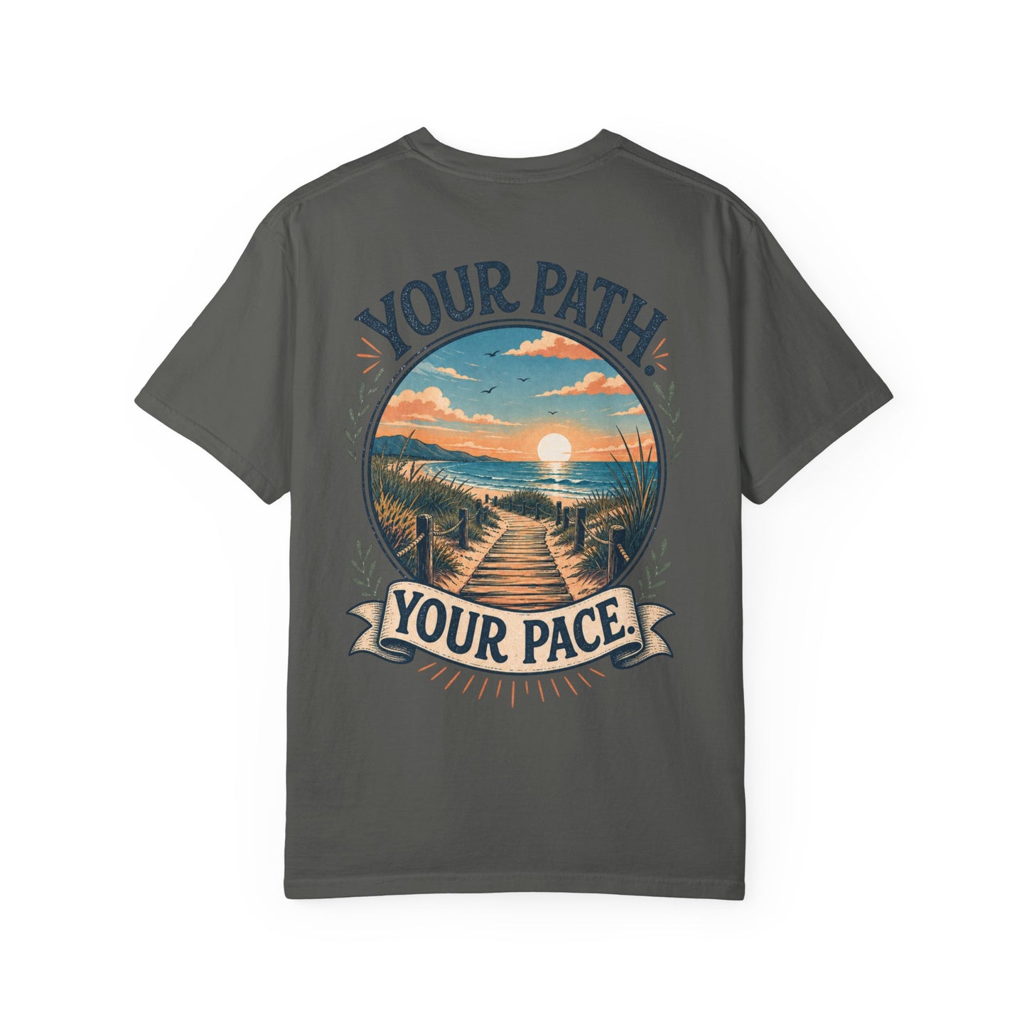 Your Path, Your Pace T-Shirt — Scenic Beach Sunset Graphic Tee