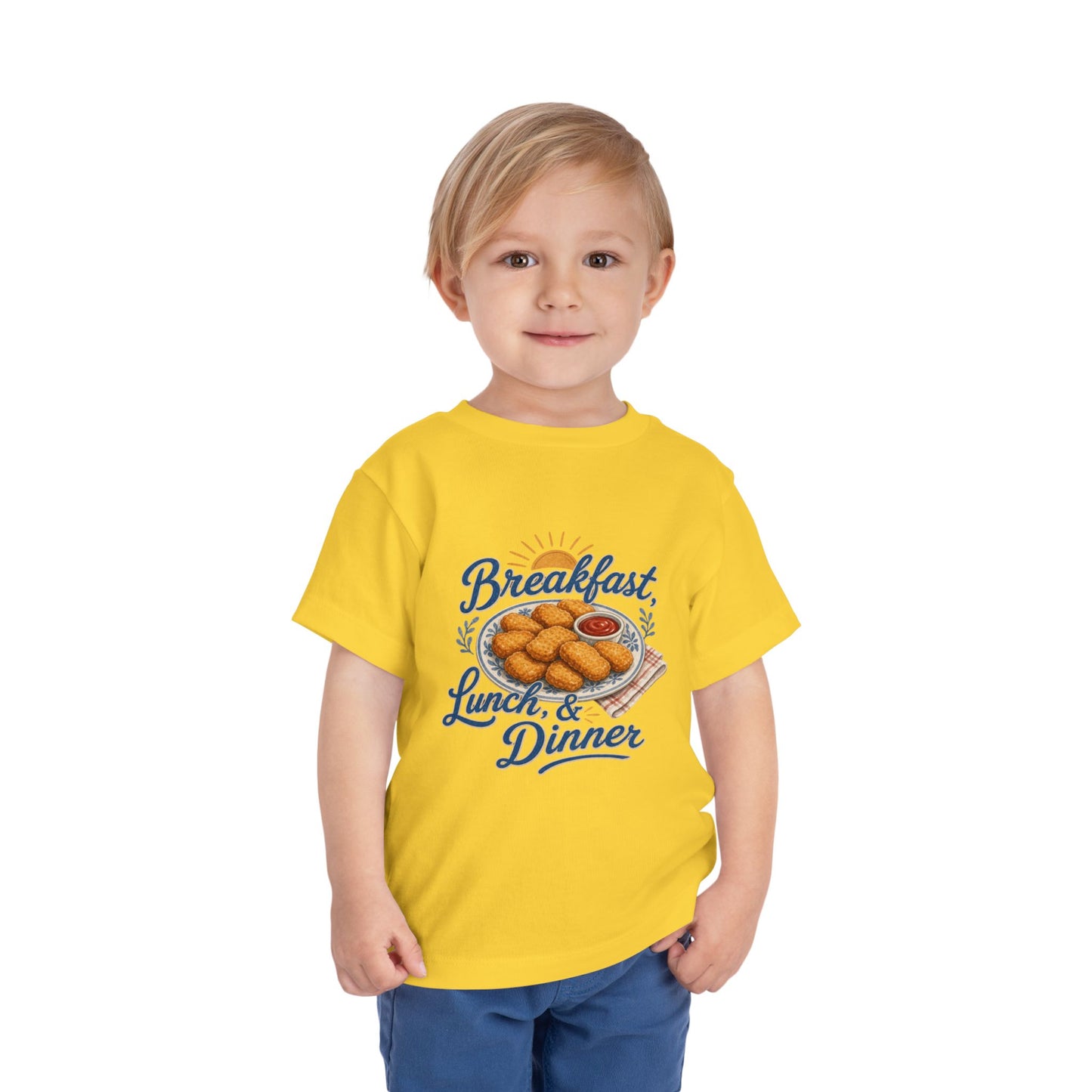 "Breakfast, Lunch & Dinner" Chicken Nugget Shirt Toddler Tee