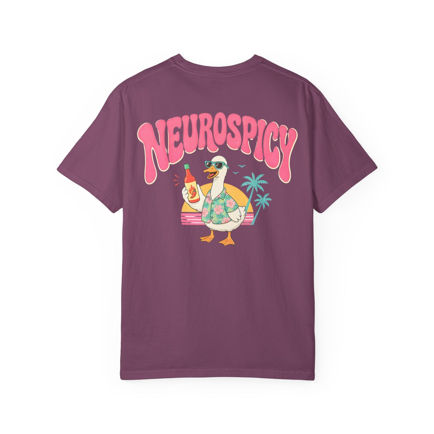 Neurospicy Silly Goose Tee — Retro Beach Graphic T-Shirt