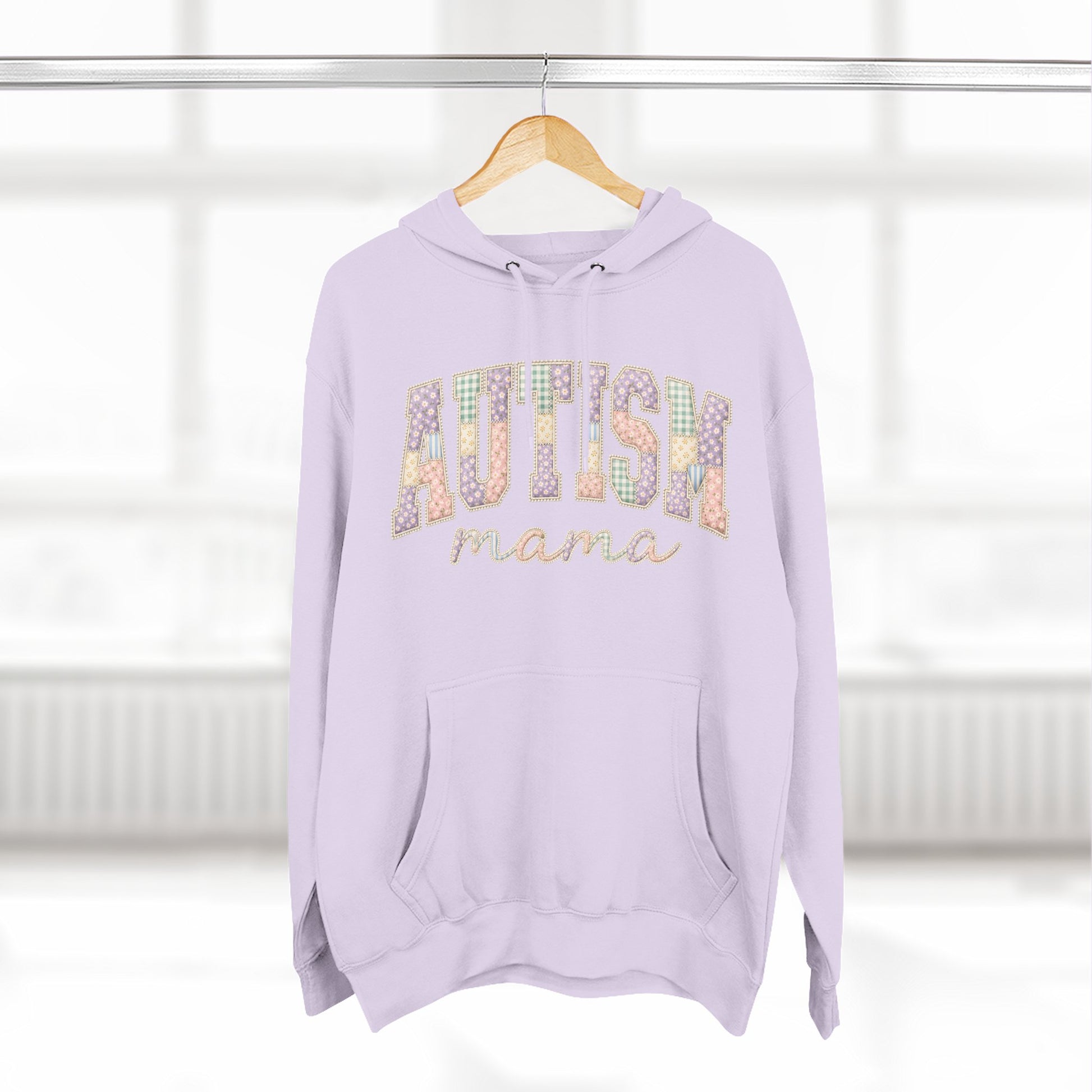 Autism Mama Hoodie — Pastel Patchwork-Pattern Support Sweatshirt image 23