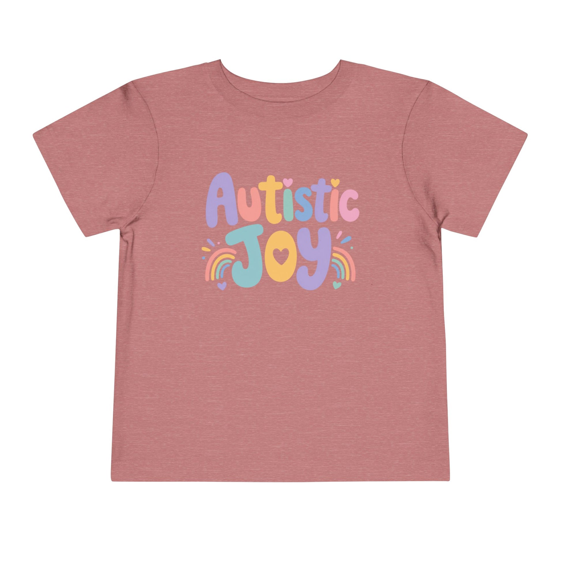 Toddler Tee — "Autistic Joy" Colorful Pride Shirt for Kids - Heather Mauve, 4T image
