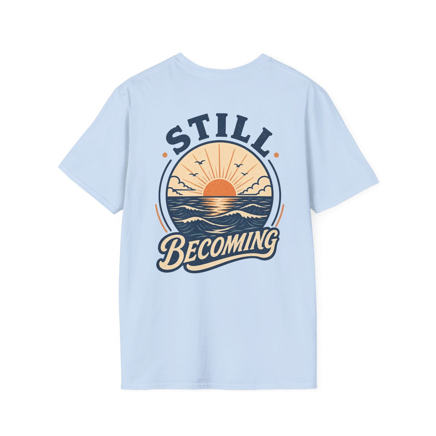Still Becoming T-Shirt — Vintage Coastal Ocean Sunrise