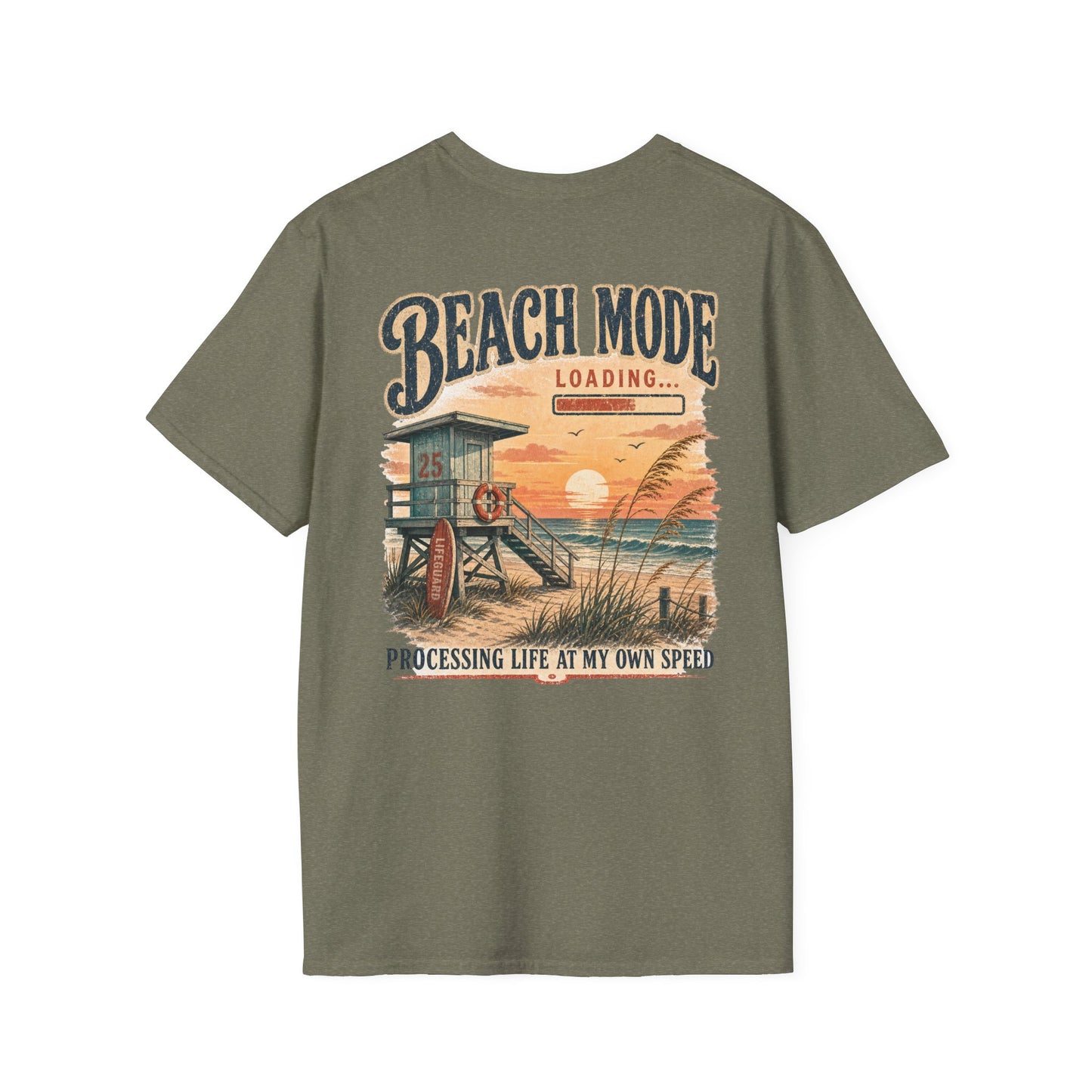 Beach Mode Loading "Processing Life At My Own Speed" Graphic Tee