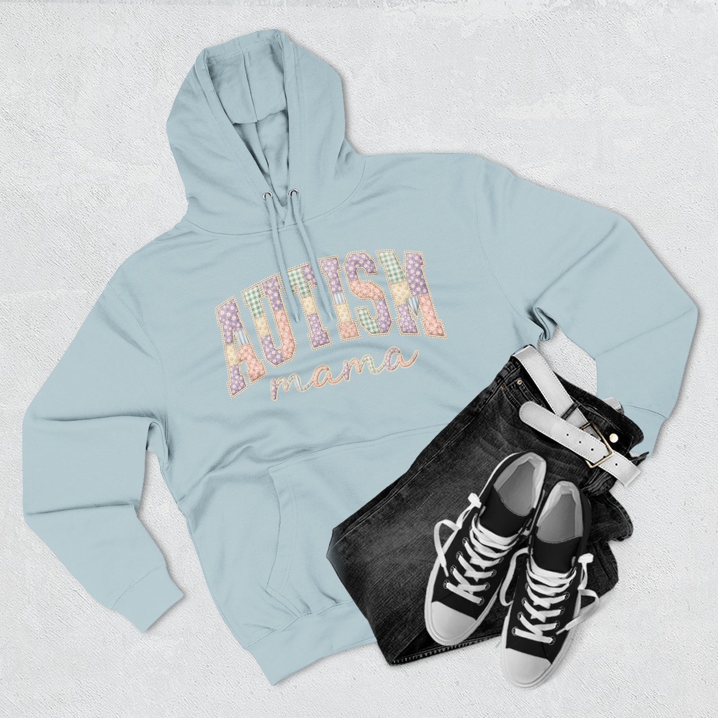 Autism Mama Hoodie — Pastel Patchwork-Pattern Support Sweatshirt image 18