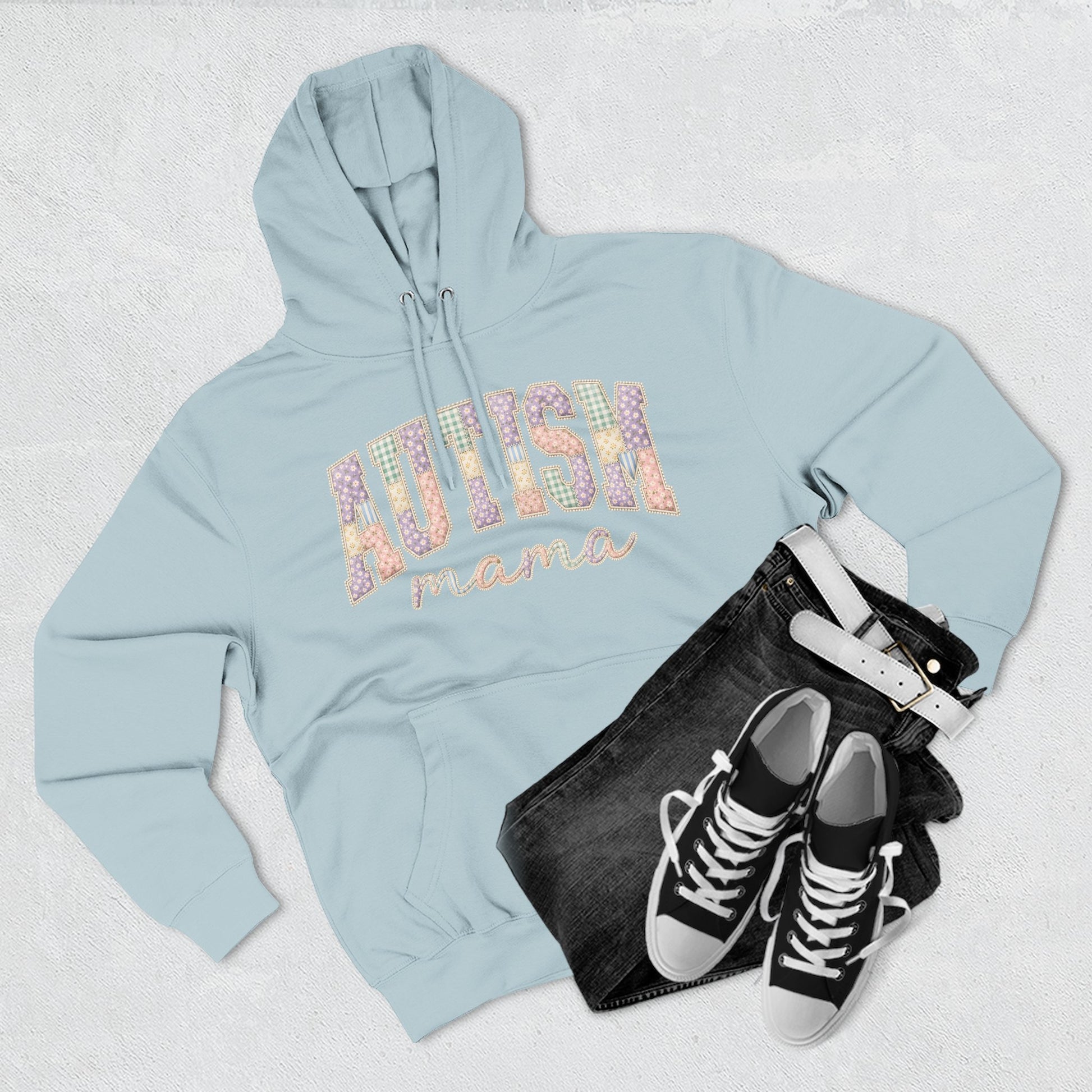 Autism Mama Hoodie — Pastel Patchwork-Pattern Support Sweatshirt image 18