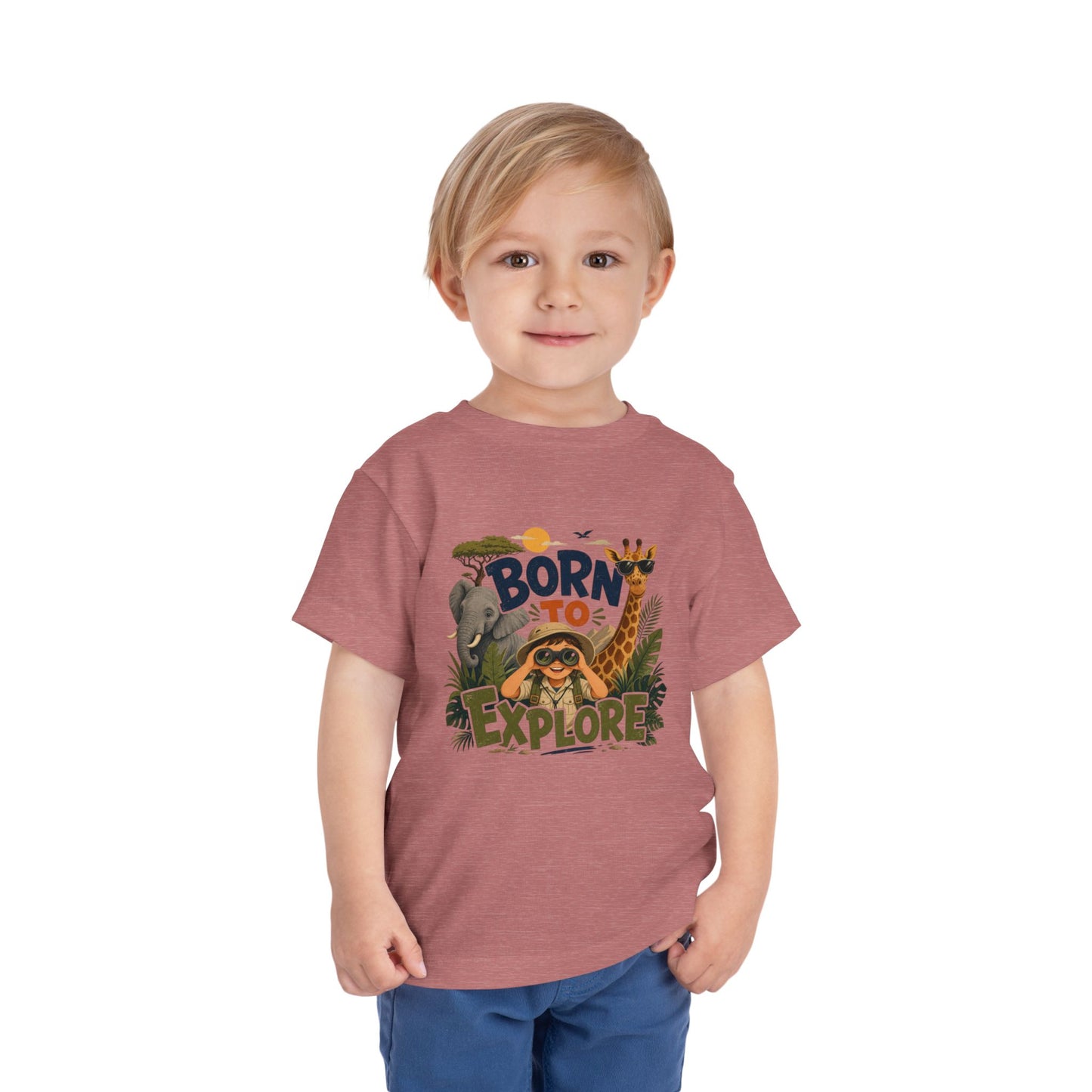 Born to Explore Toddler Tee — Jungle Safari Graphic Shirt