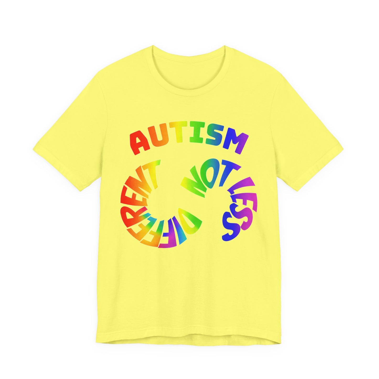 Autism Awareness T-Shirt — "Different Not Less" Rainbow Tee image