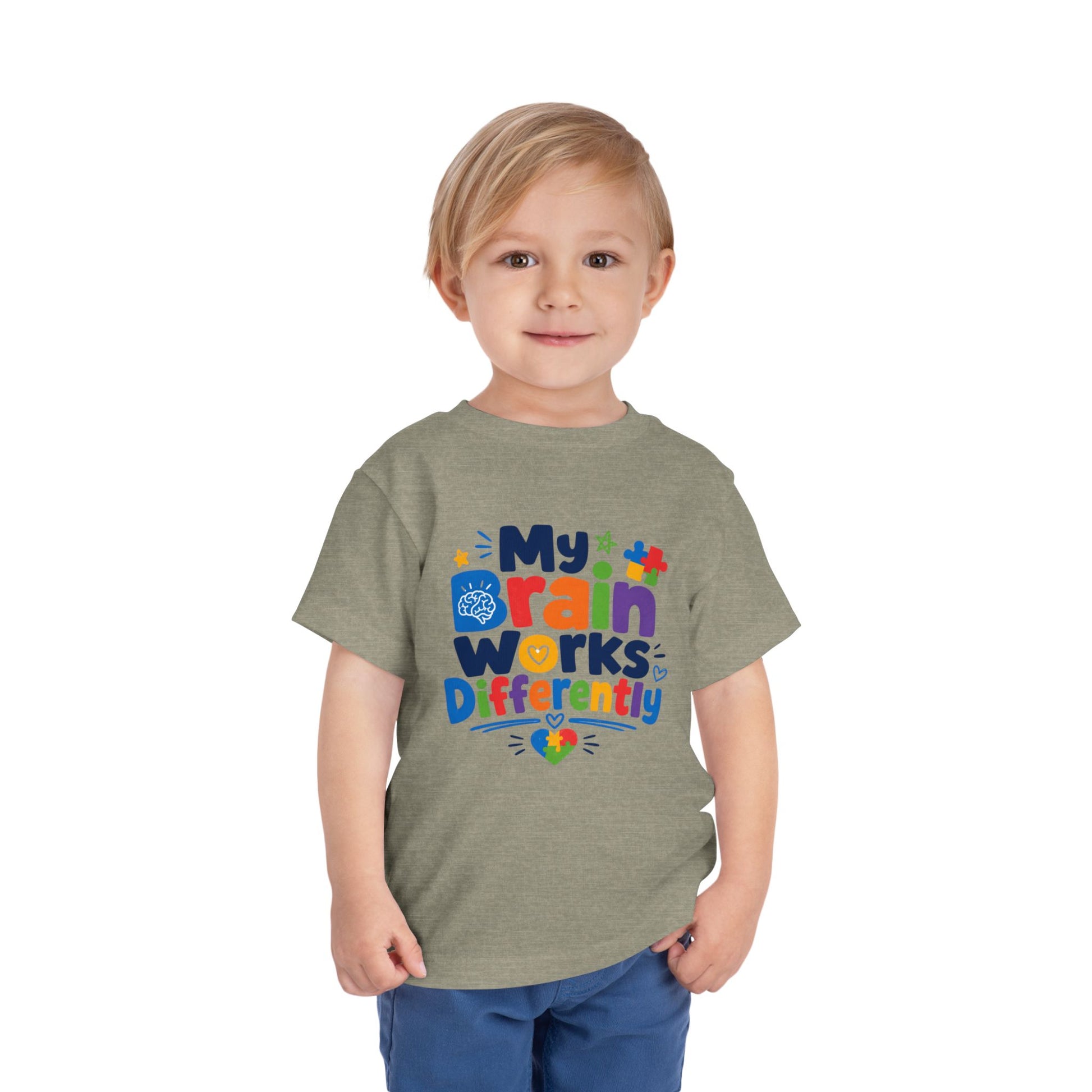 Toddler Tee — "My Brain Works Differently" Autism Awareness Kids Shirt image 22