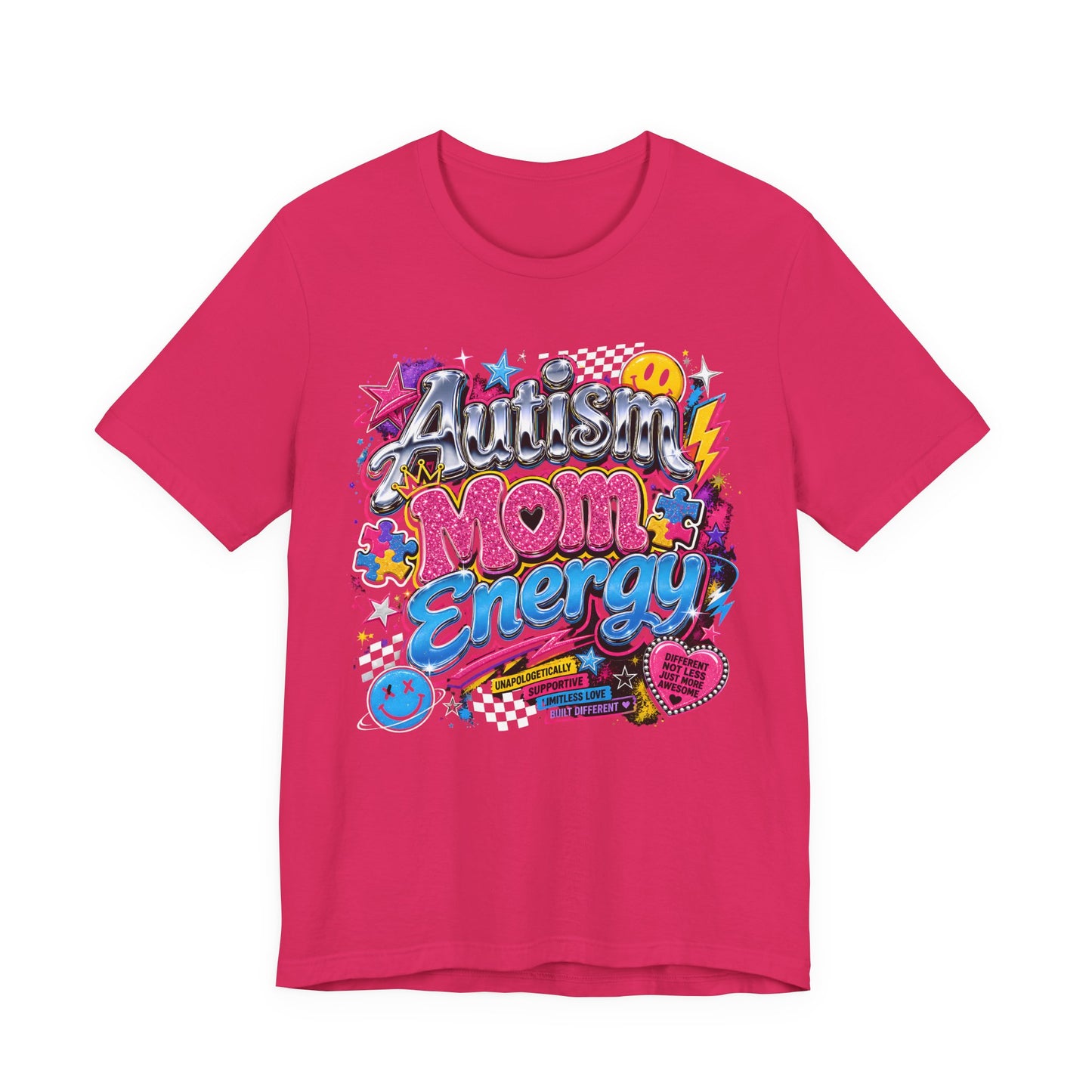 Autism Mom Energy T-Shirt — Colorful Supportive Graphic Tee for Autism Awareness image