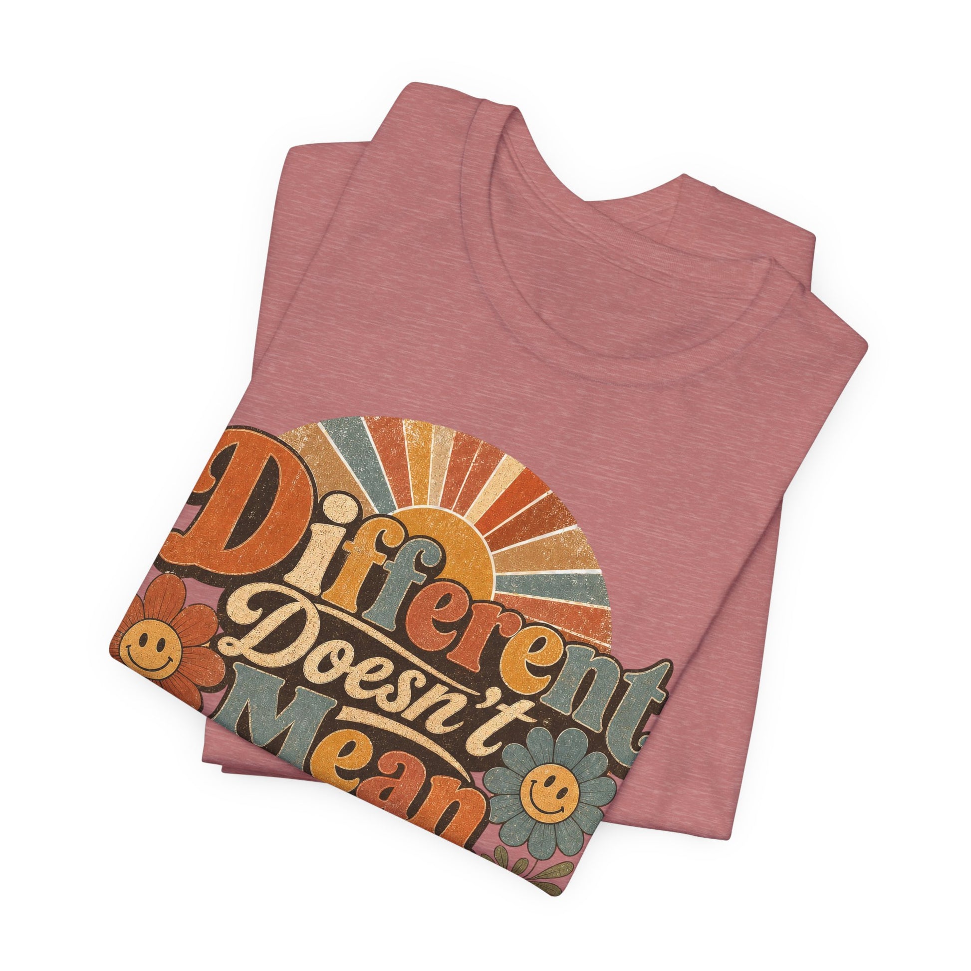 Different Doesn't Mean Less Retro Graphic Tee image 5