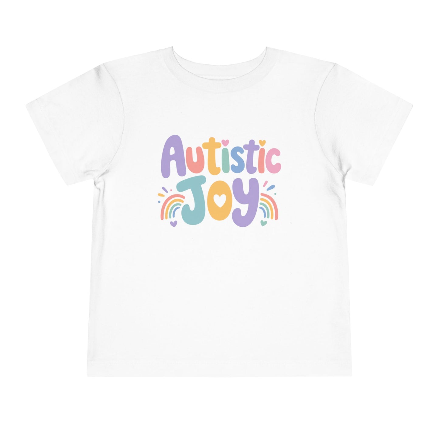 Toddler Tee — "Autistic Joy" Colorful Pride Shirt for Kids - White, 2T image