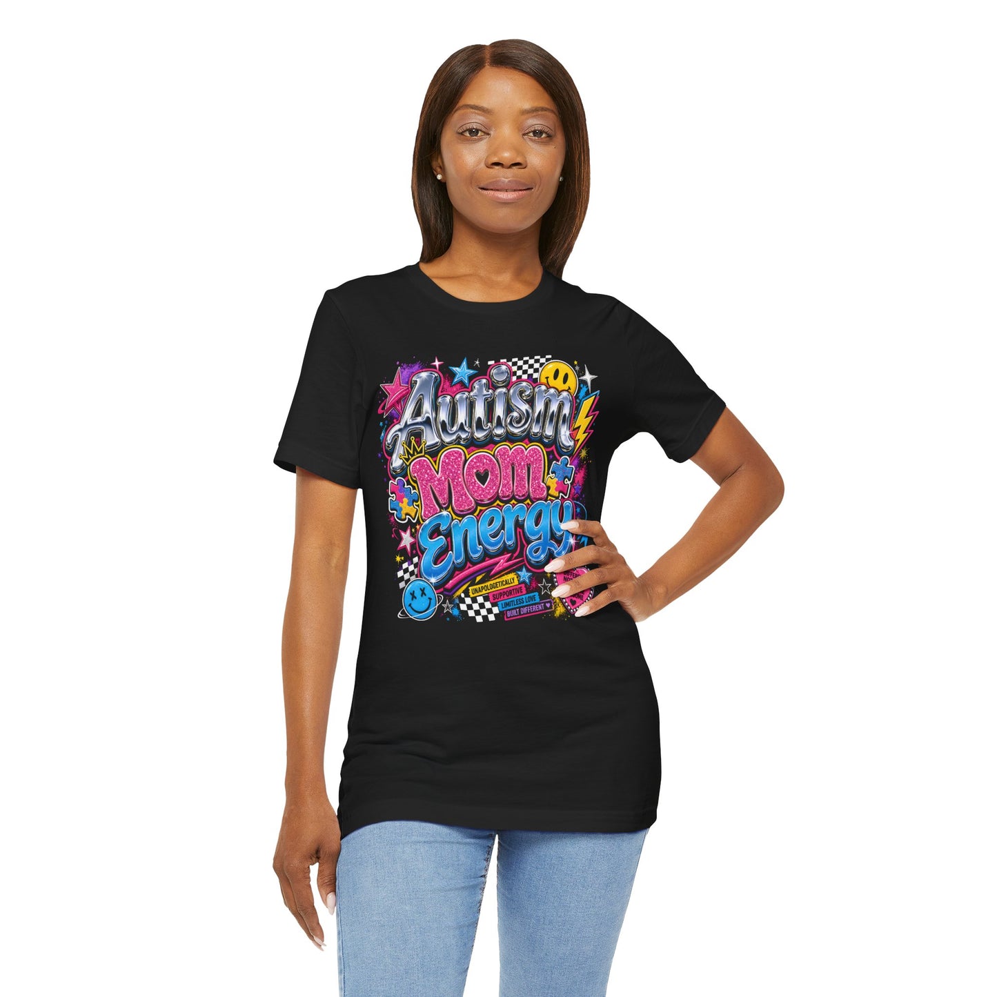Autism Mom Energy T-Shirt — Colorful Supportive Graphic Tee for Autism Awareness image 8