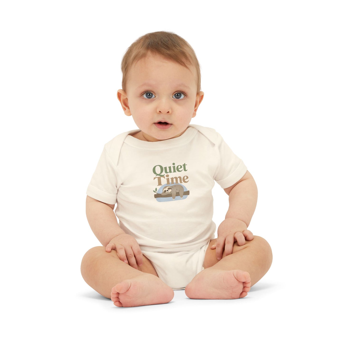 Quiet Time Infant Onesie – Cute Sleeping Sloth Baby Bodysuit image 2