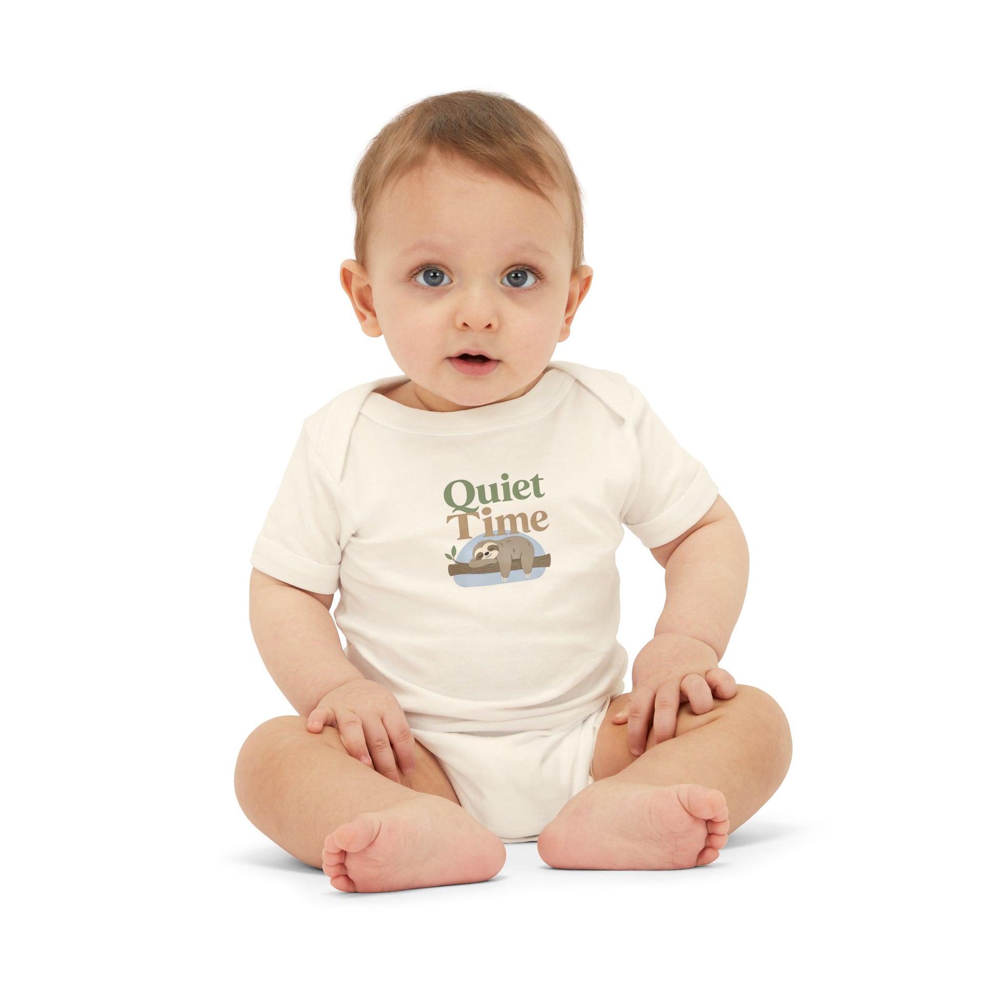Quiet Time Infant Onesie – Cute Sleeping Sloth Baby Bodysuit image 2