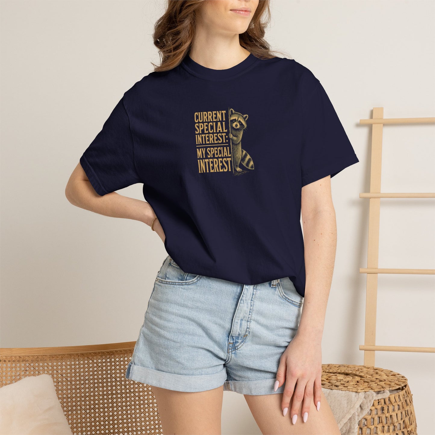 "Current Special Interest: My Special Interest" Raccoon Graphic Tee