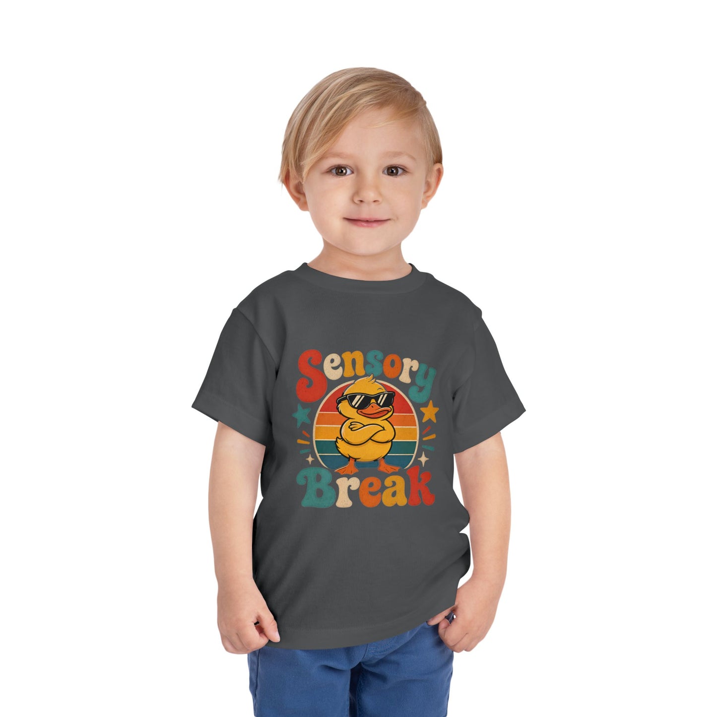 Sensory Break Toddler Tee — Cute Duck Graphic Kids Shirt
