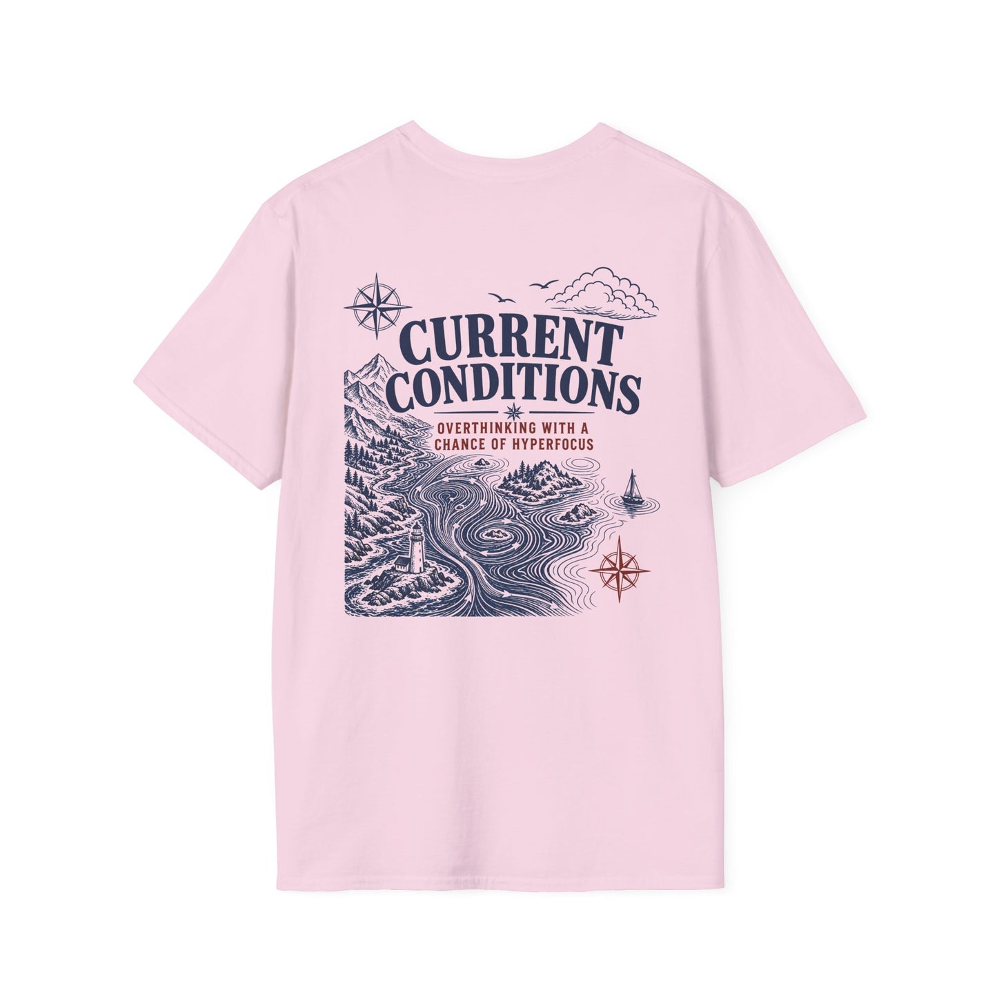 "Current Conditions" Nautical Lighthouse Compass Graphic T-Shirt