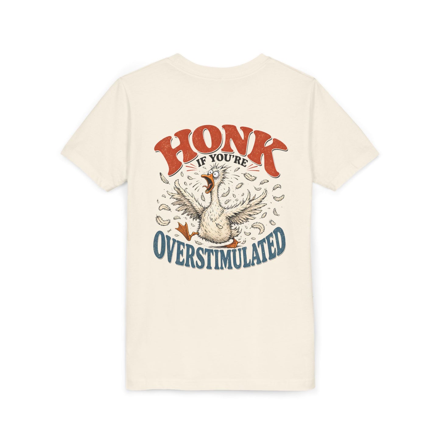 Youth Tee — "Honk If You’re Overstimulated" Silly Goose Graphic BACK PRINT