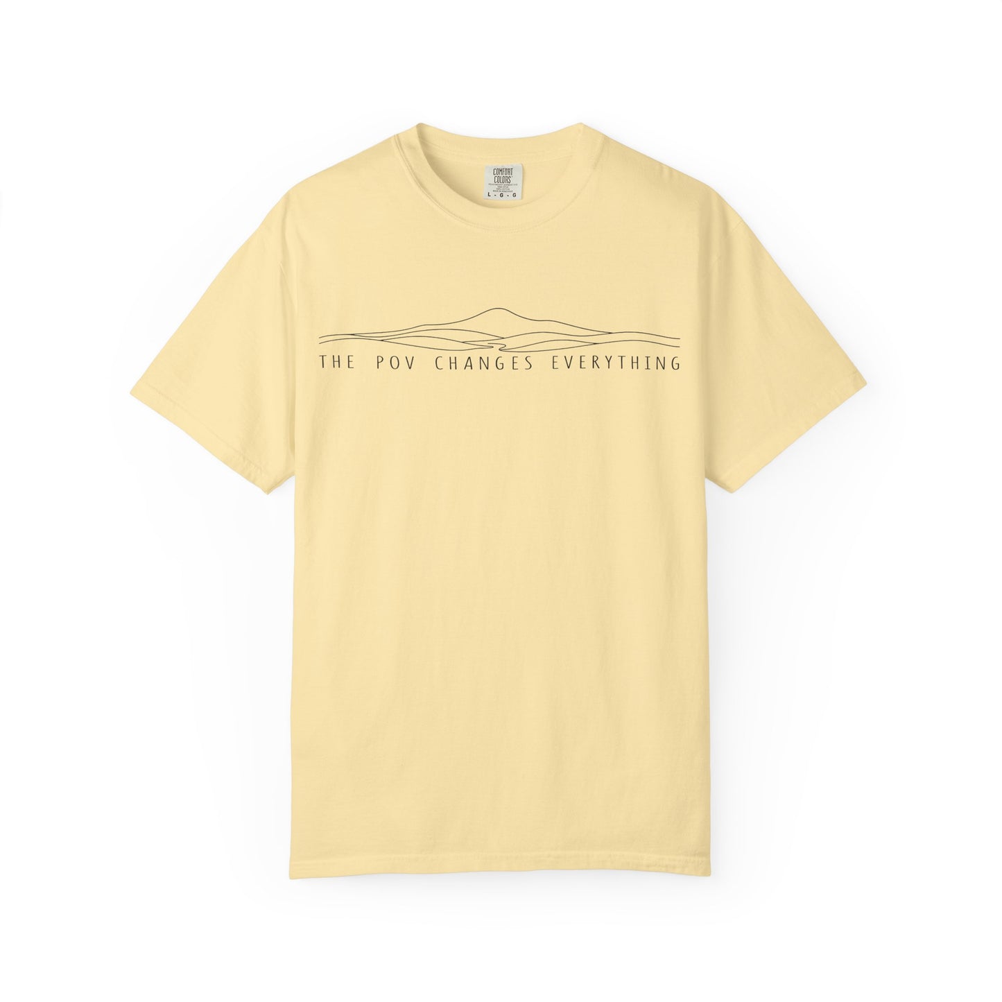 "The Pov Changes Everything" T-shirt — Minimal Mountain Line Art- Knowing You're Autistic