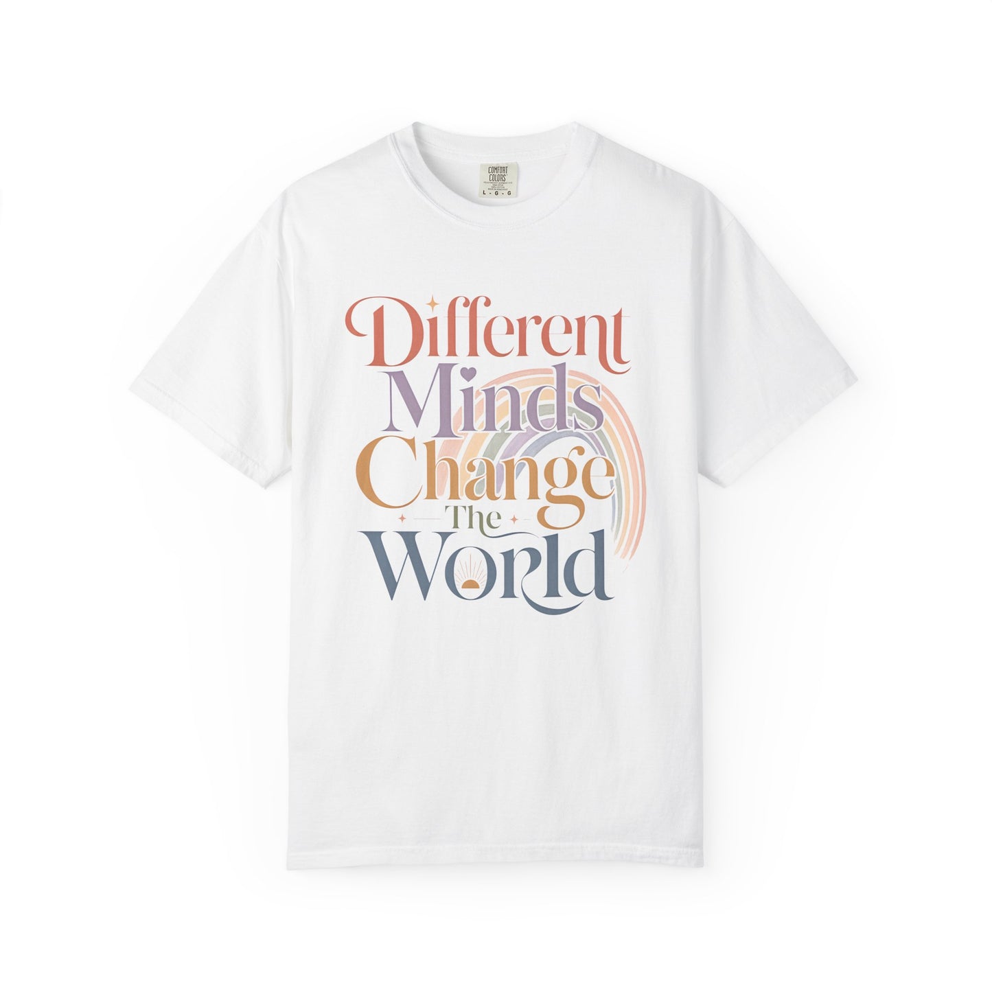 Different Minds Change the World T-Shirt — Inspirational Retro Typography Tee image