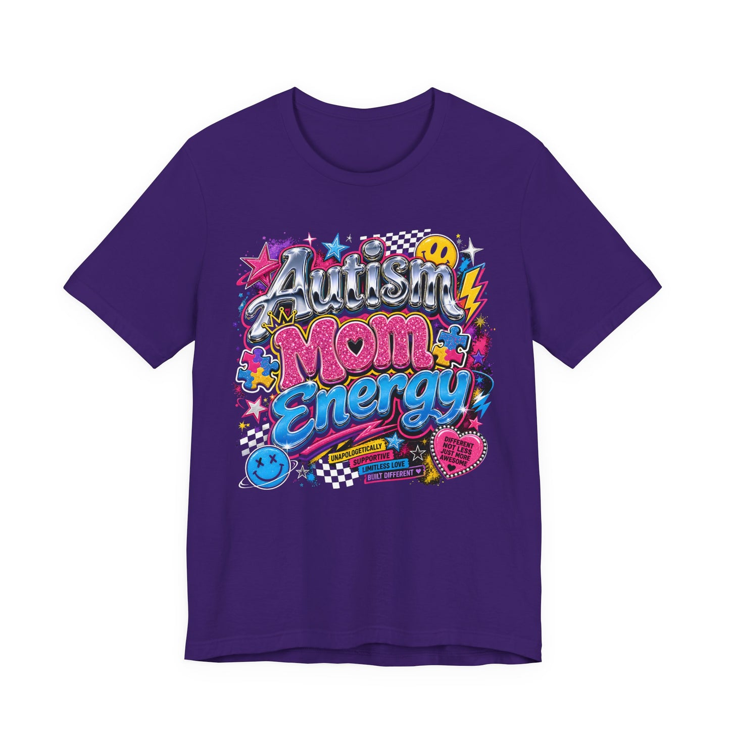 Autism Mom Energy T-Shirt — Colorful Supportive Graphic Tee for Autism Awareness image