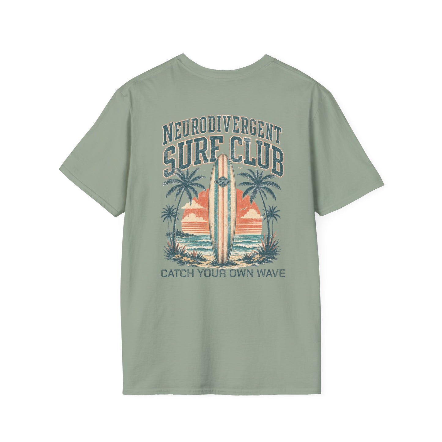 "Catch Your Own Wave" Neurodivergent Surf Club Graphic Tee Shirt