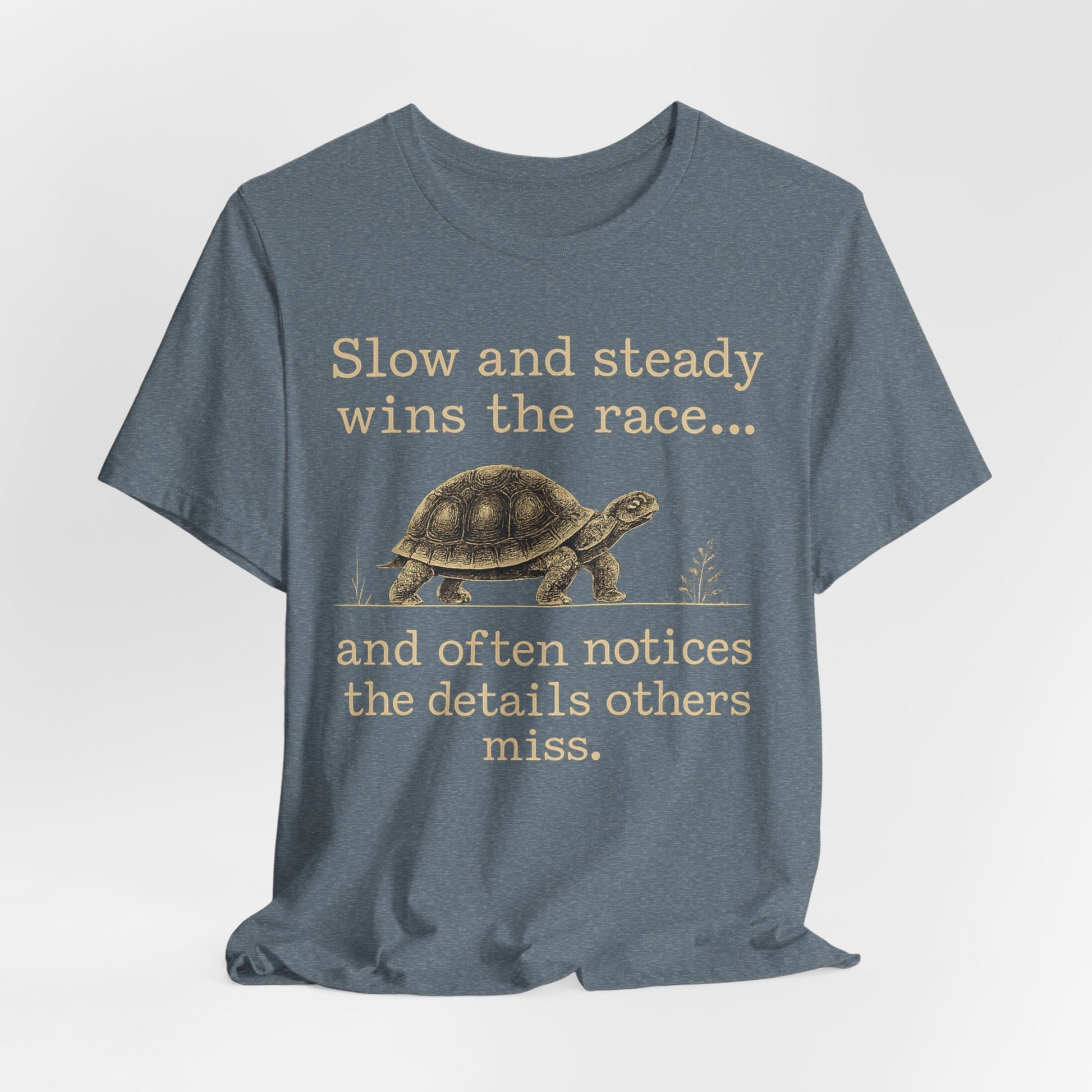 Slow and Steady Wins the Race T-Shirt — Detail-Oriented Turtle Graphic Tee image 31