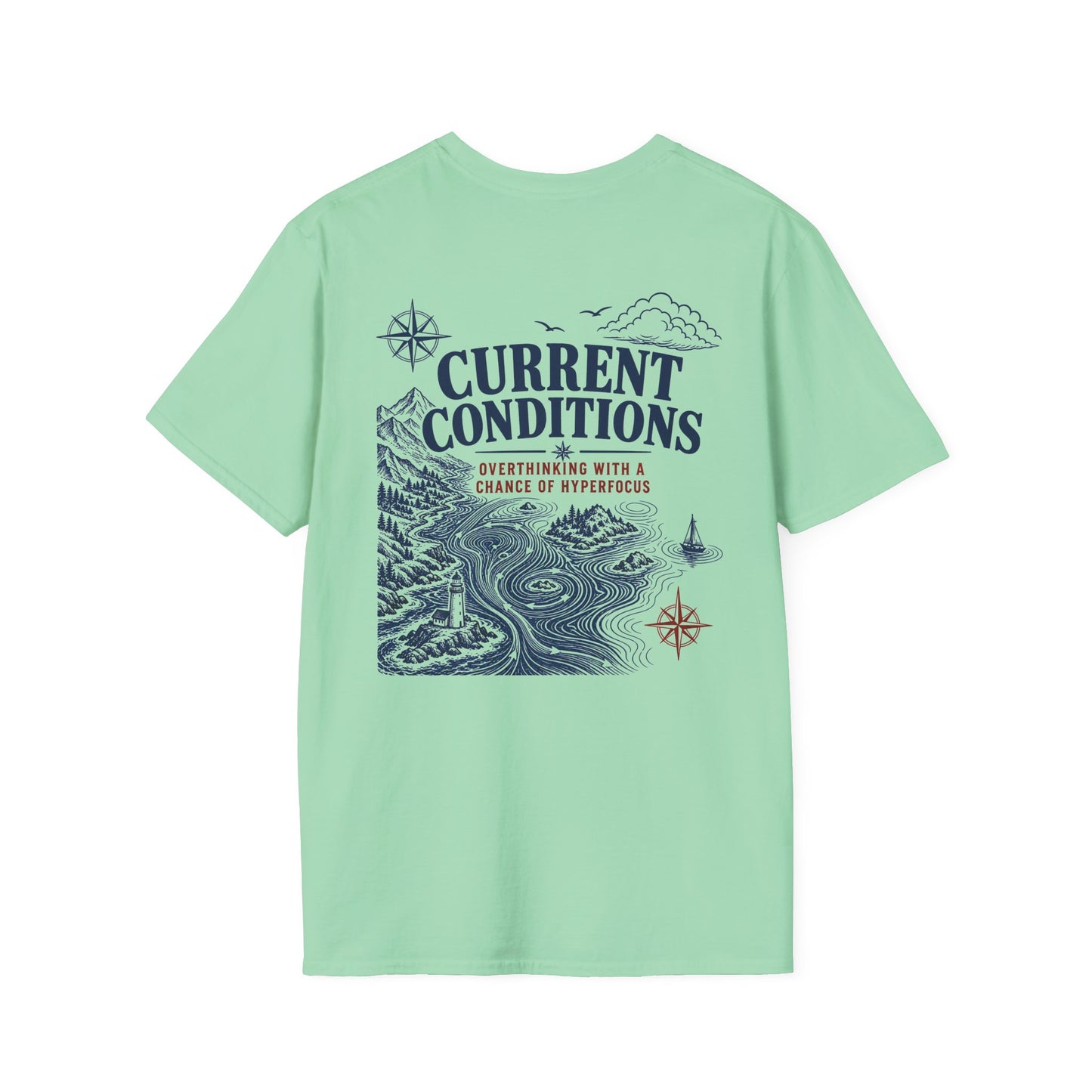 "Current Conditions" Nautical Lighthouse Compass Graphic T-Shirt