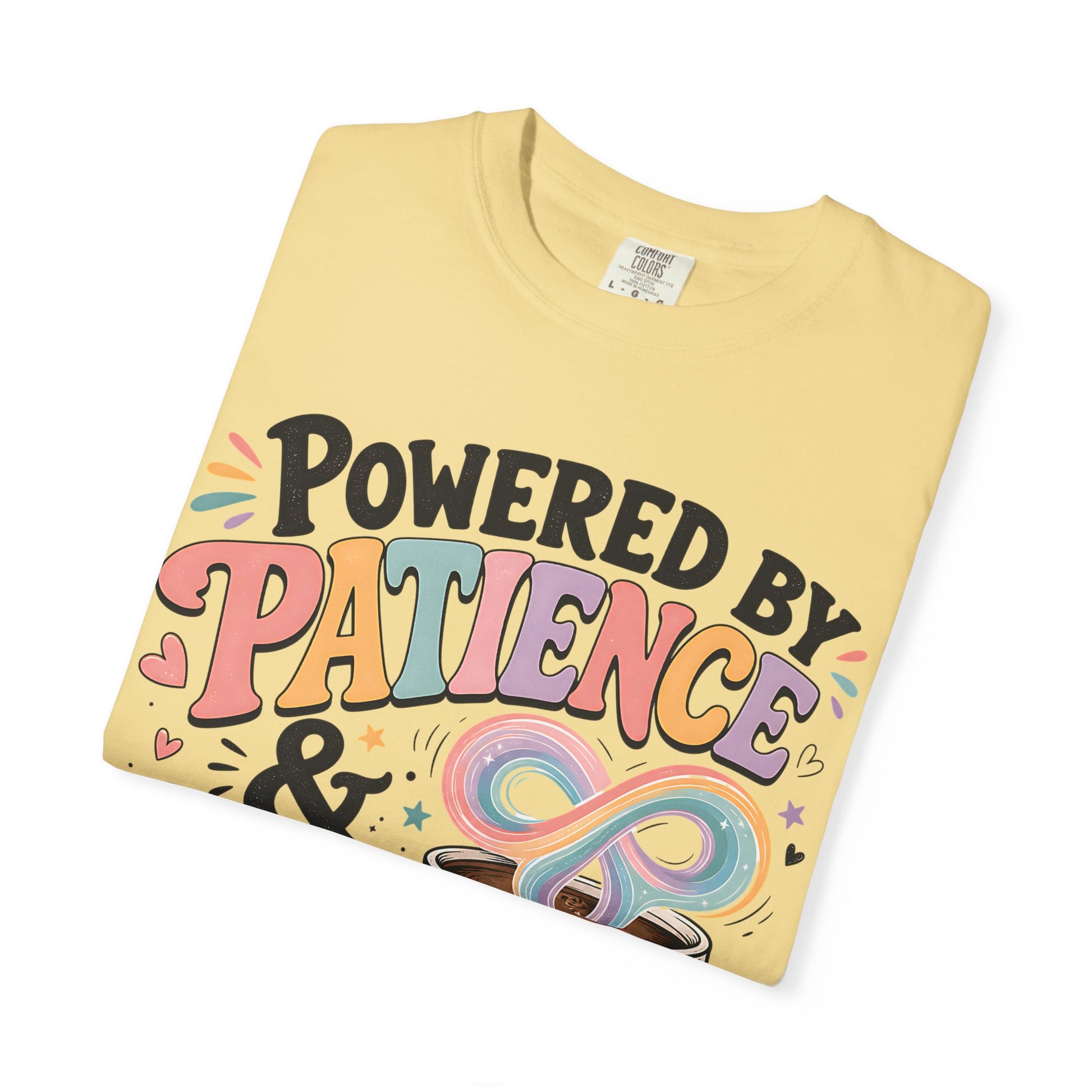 Autism Mom T-Shirt — "Powered by Patience &amp; Coffee" Graphic Tee image 18