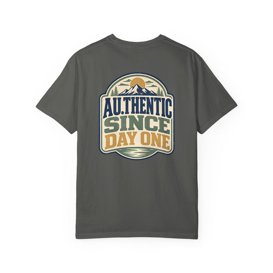 T-Shirt — BACK PRINT - "AU.THENTIC Since Day One" Vintage Outdoor Graphic Tee