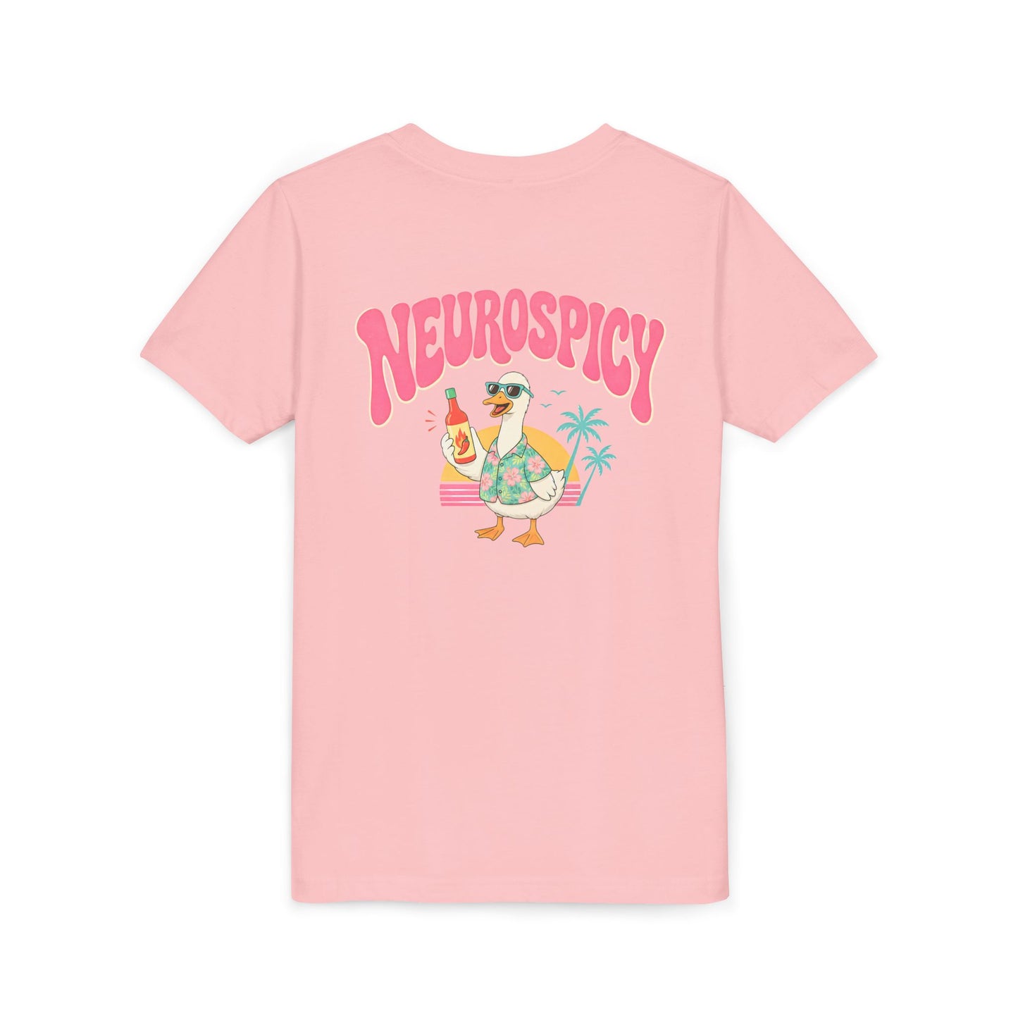 Neurospicy Silly Goose Youth Tee — Cute Tropical Graphic Kids T‑Shirt BACK PRINT