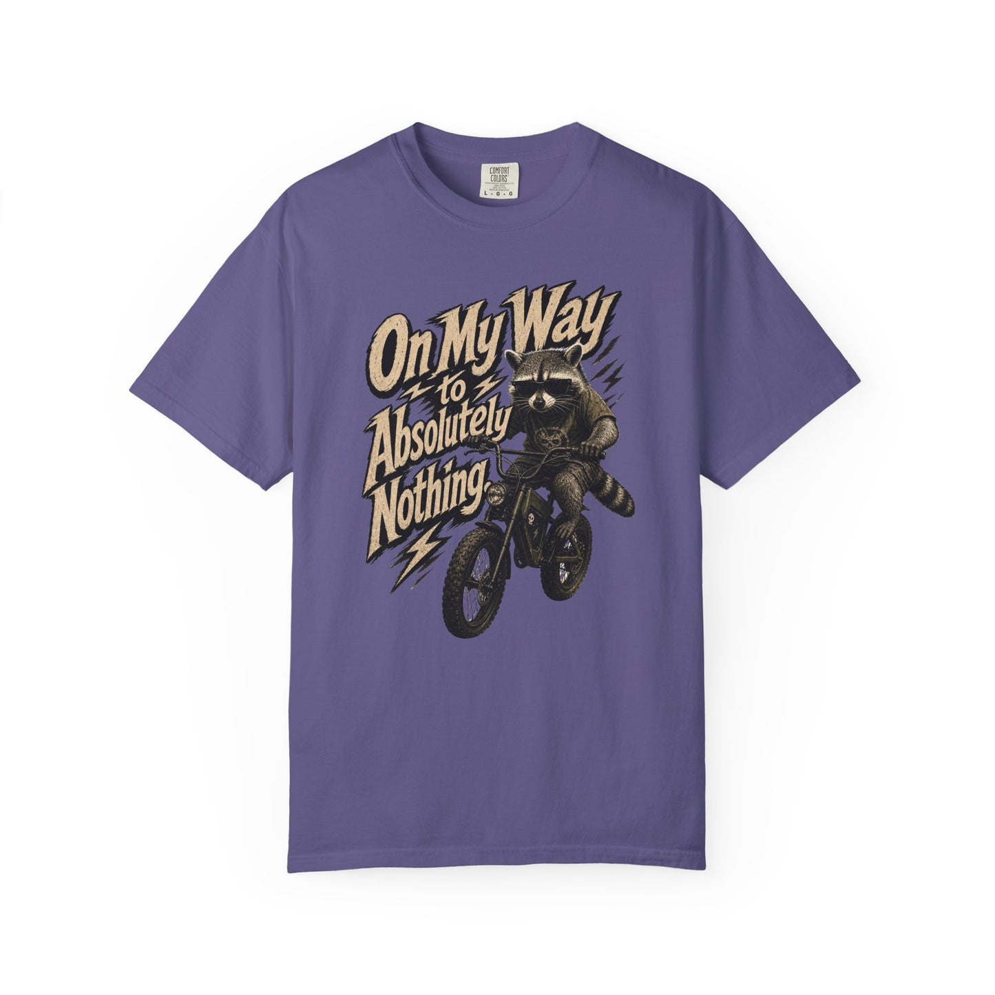 "On My Way to Absolutely Nothing" Raccoon E-Bike Graphic Tee