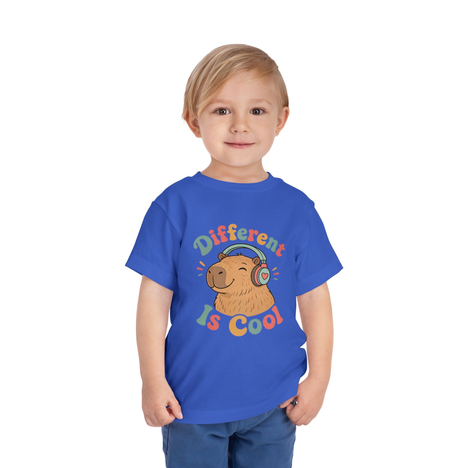 Toddler Tee — 'Different Is Cool' Capybara Graphic Kids Shirt image 18