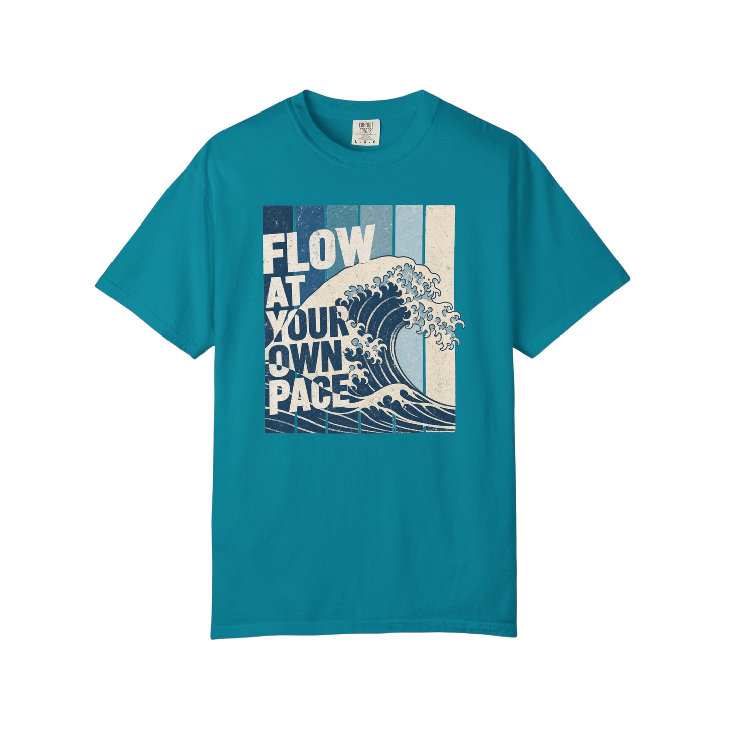 Flow at Your Own Pace T-Shirt — Vintage Surf Wave Graphic Tee