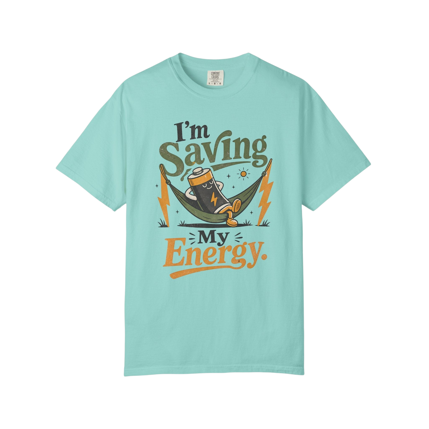 Saving My Energy T-Shirt — Funny Recharge Battery Graphic Tee