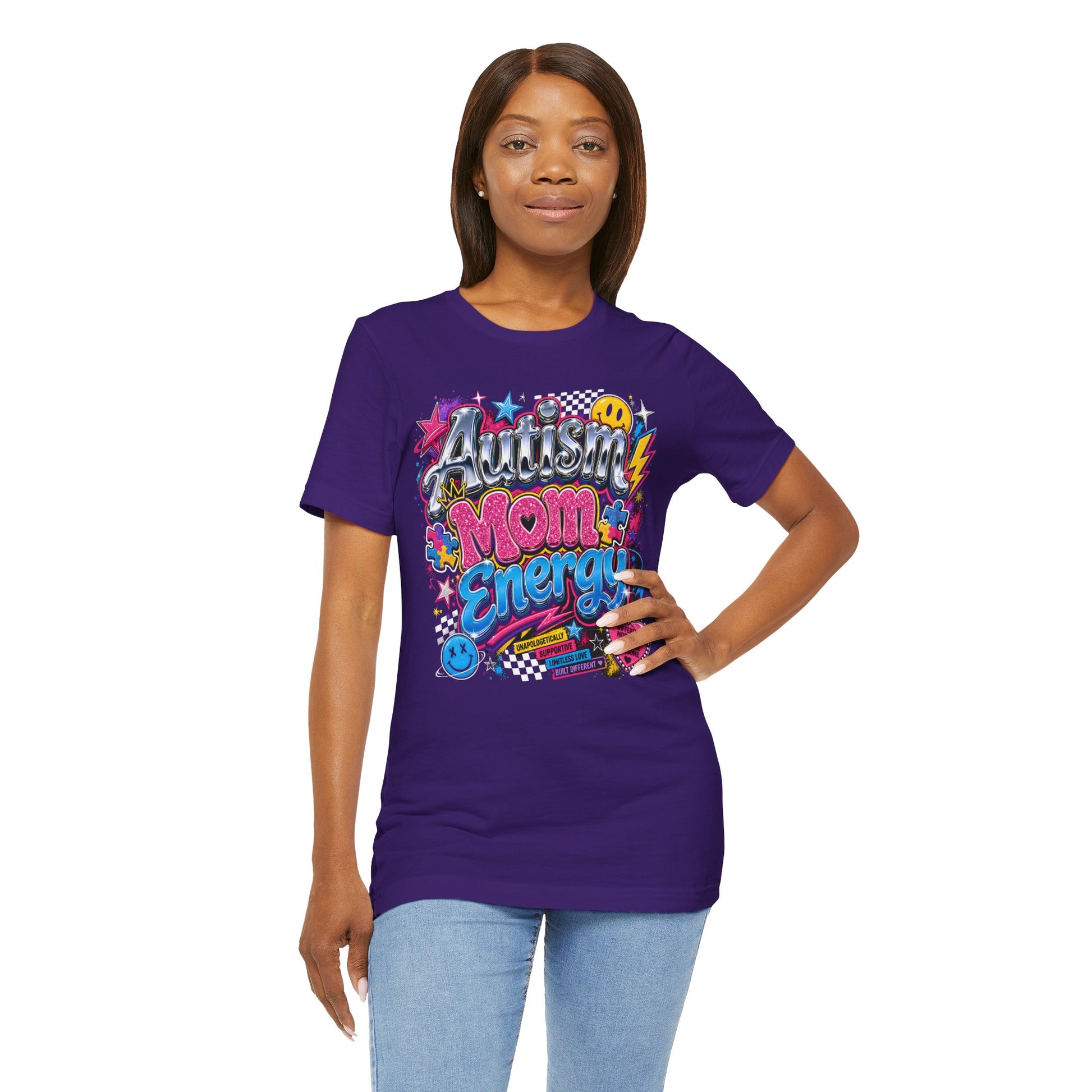 Autism Mom Energy T-Shirt — Colorful Supportive Graphic Tee for Autism Awareness image 23