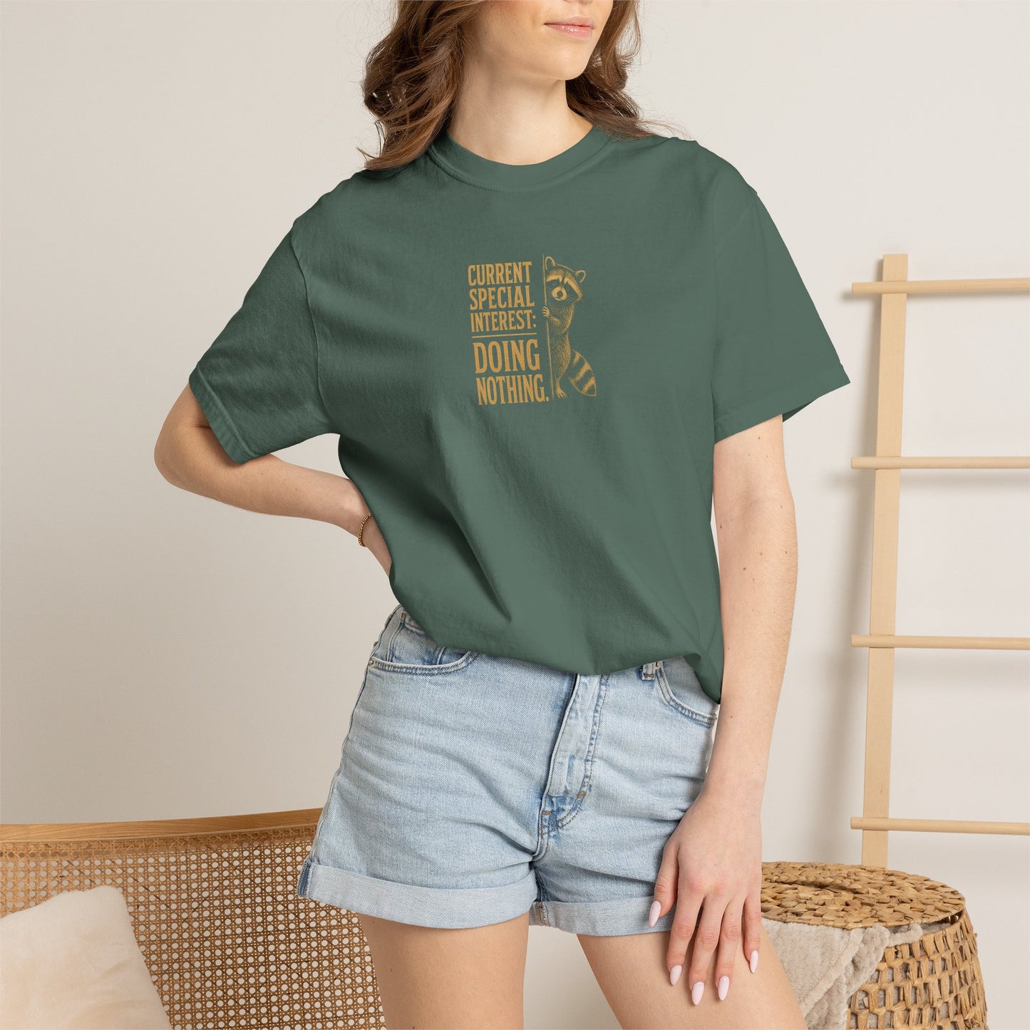 'Current Special Interest: Doing Nothing' Raccoon Graphic Tee