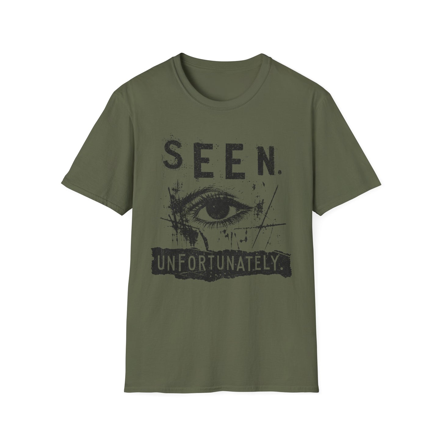 Seen. Eye Graphic T-Shirt — "Seen. Unfortunately." Vintage Grunge Tee