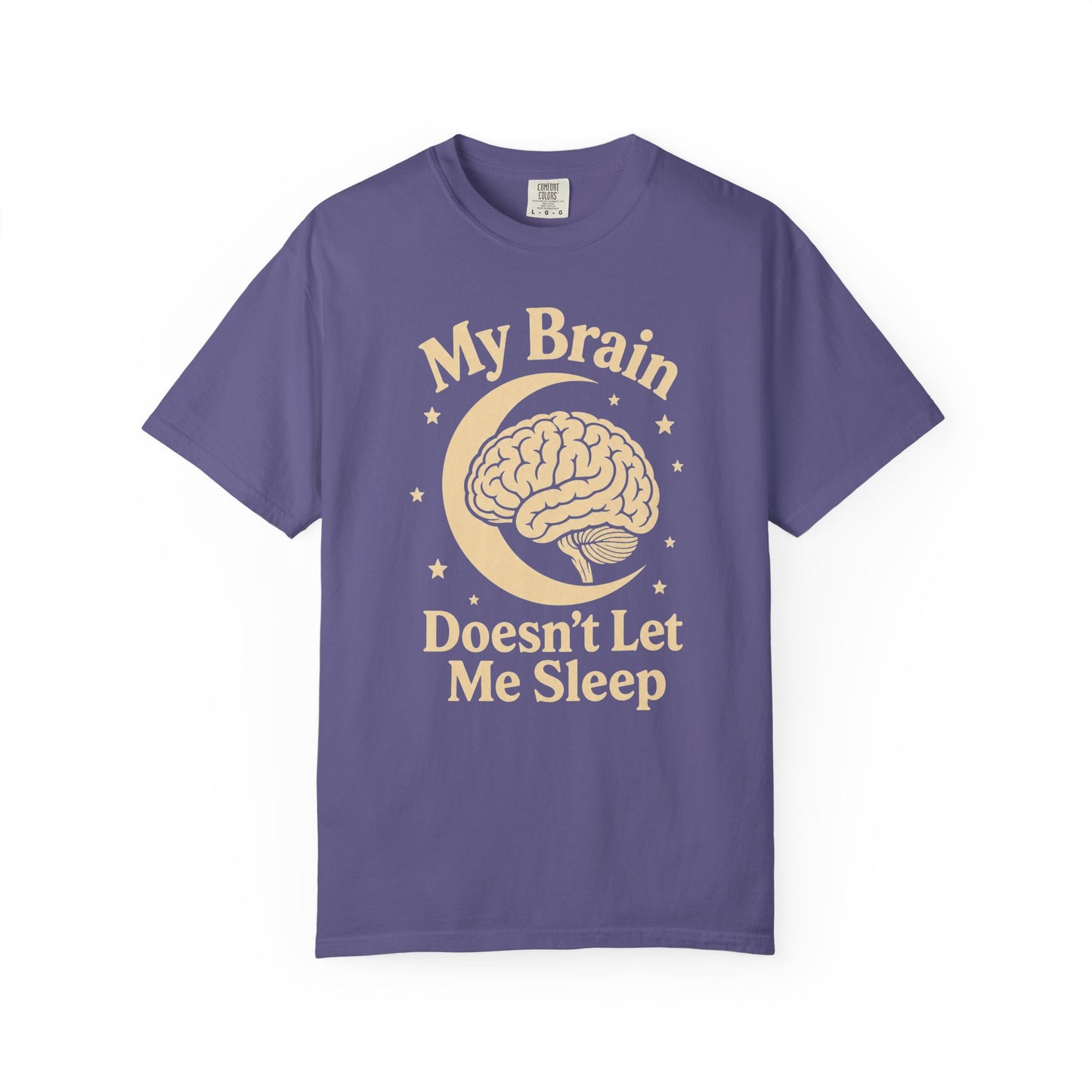 "My Brain Doesn't Let Me Sleep" Retro Brain Graphic Tee