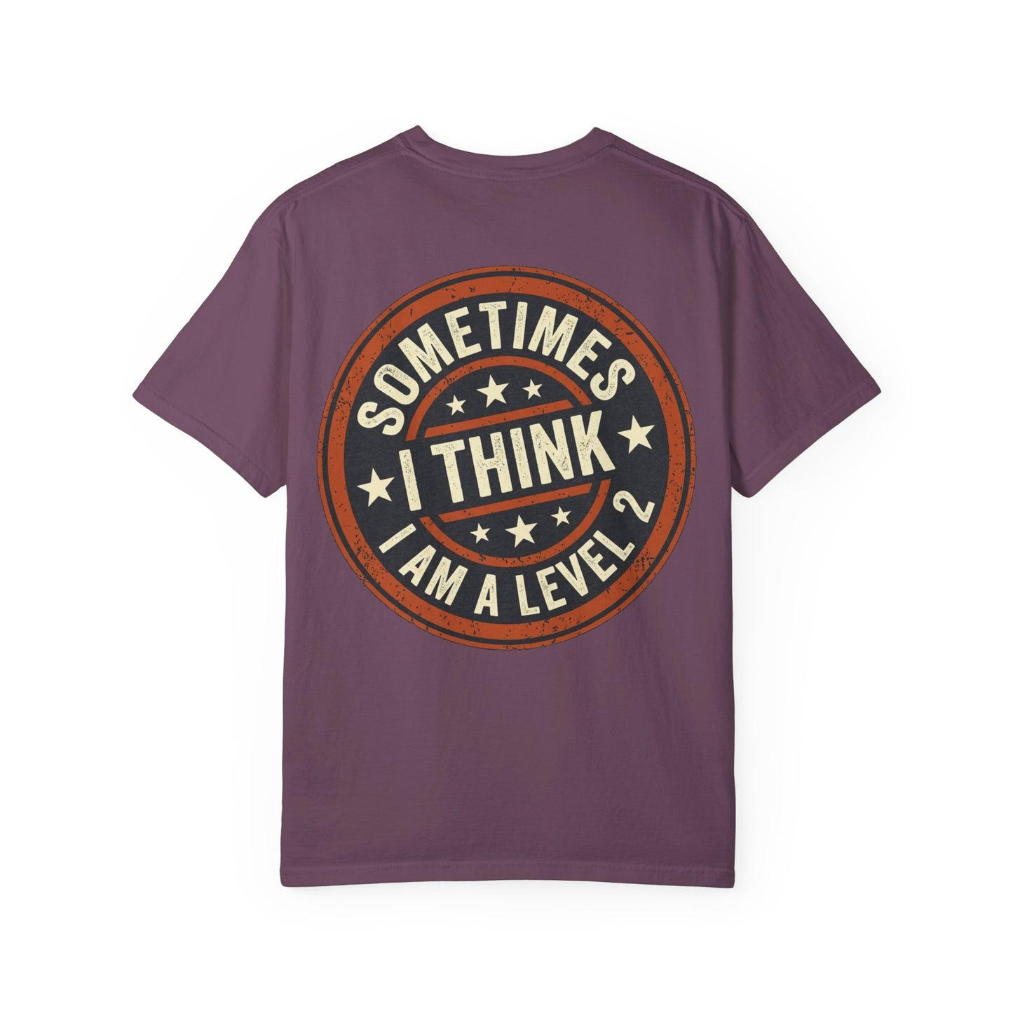 Sometimes I think I Am A Level 2 Tee Shirt -PRINT ON BACK- Comical T-Shirt -ASD Levels image