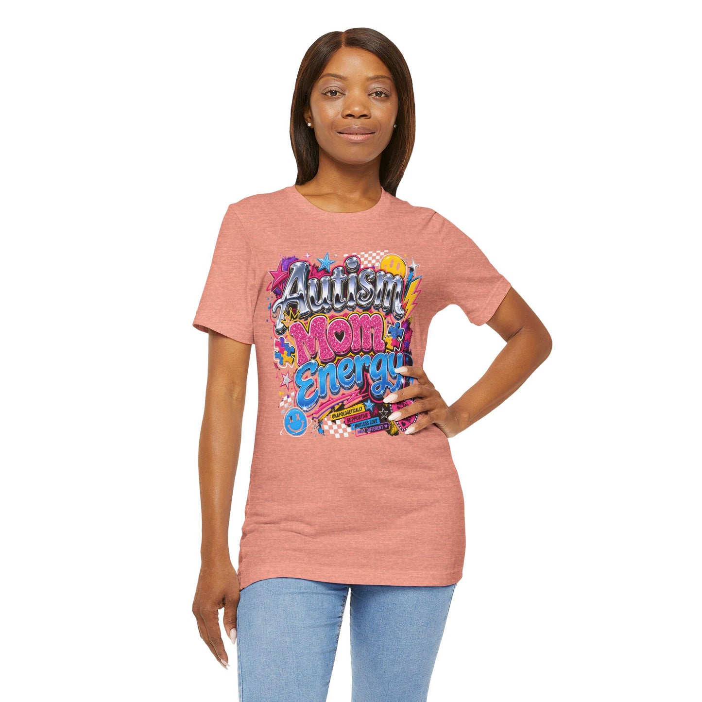 Autism Mom Energy T-Shirt — Colorful Supportive Graphic Tee for Autism Awareness image 11