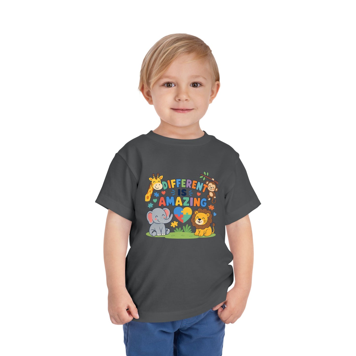 Toddler Tee — "Different Is Amazing" Jungle Animals Graphic image 28