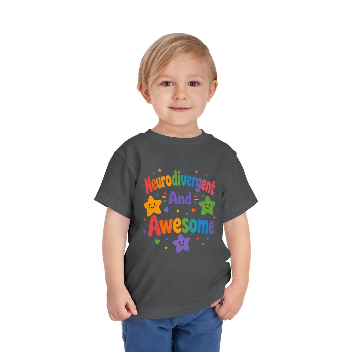 Neurodivergent and Awesome Toddler Tee — Colorful Pride Kids Shirt image 26