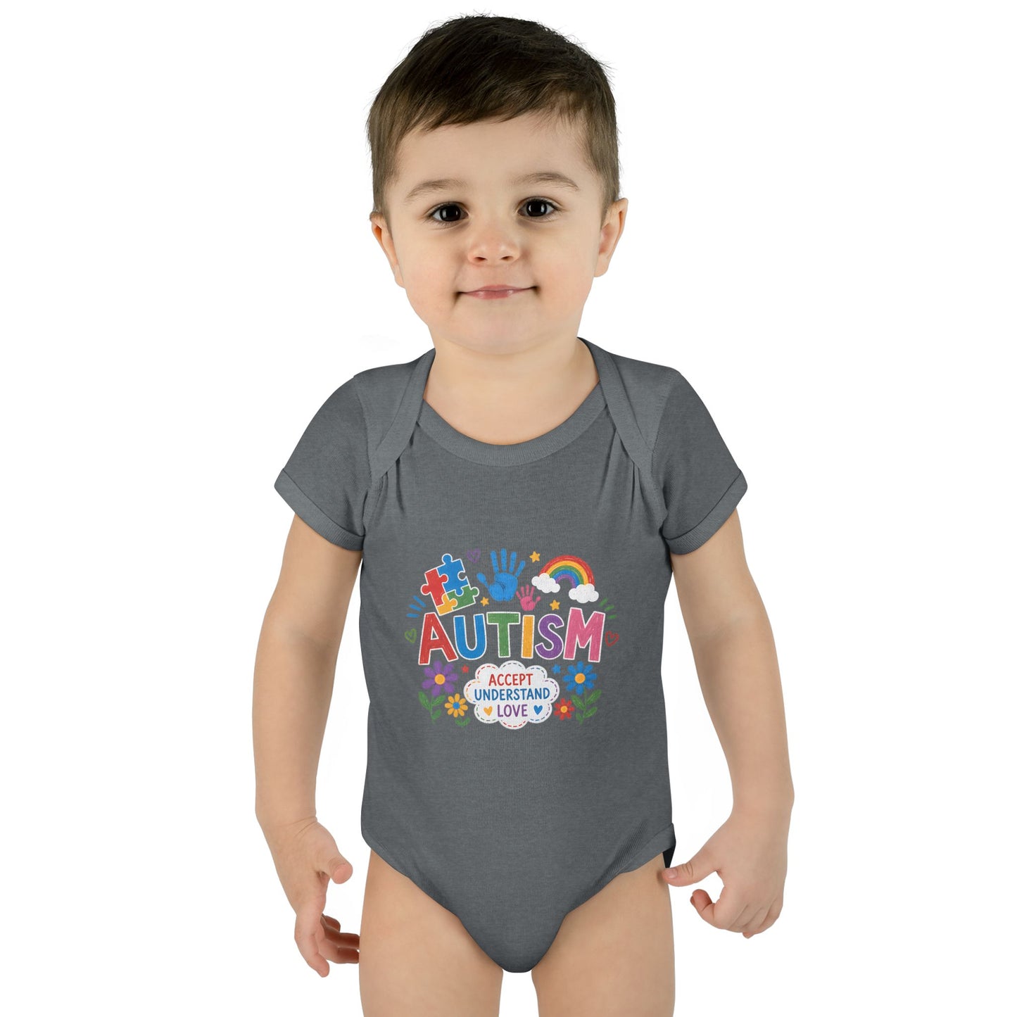 Autism Awareness Infant Bodysuit — 'Accept Understand Love' Colorful Design image 32