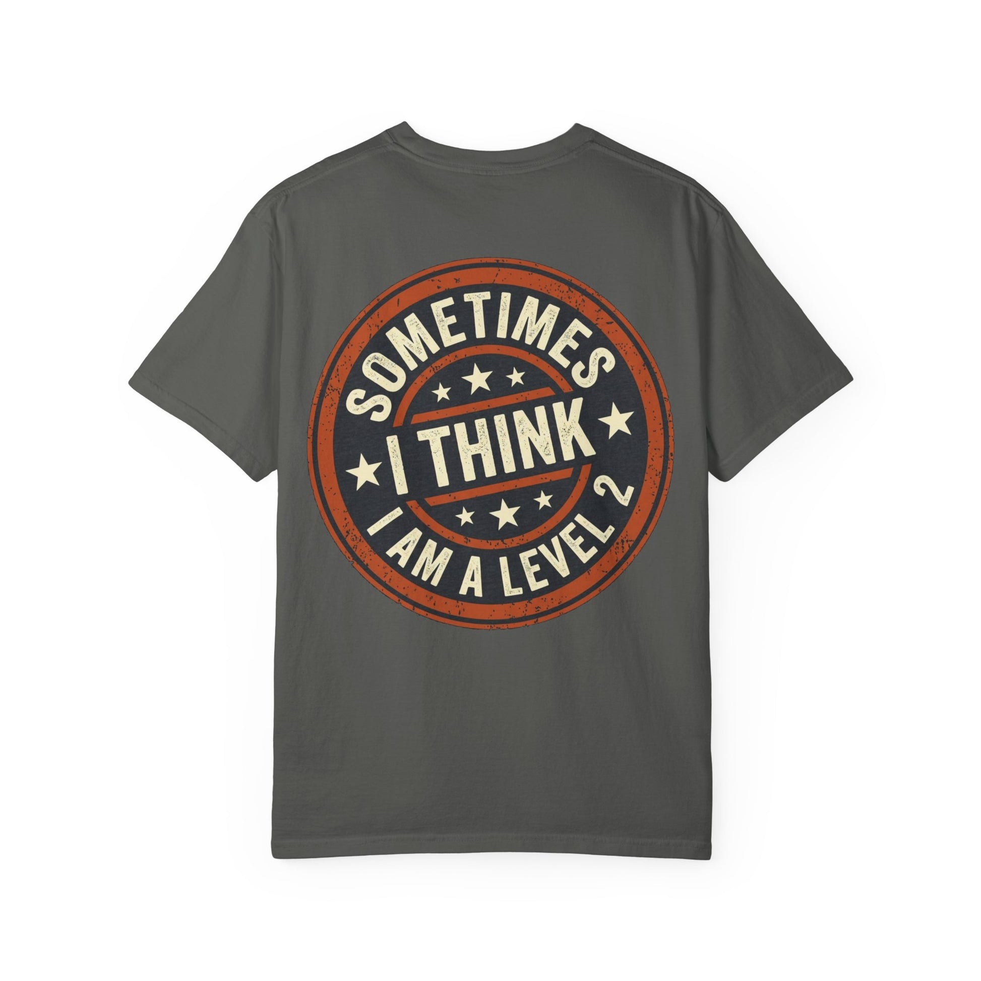 Sometimes I think I Am A Level 2 Tee Shirt -PRINT ON BACK- Comical T-Shirt -ASD Levels image
