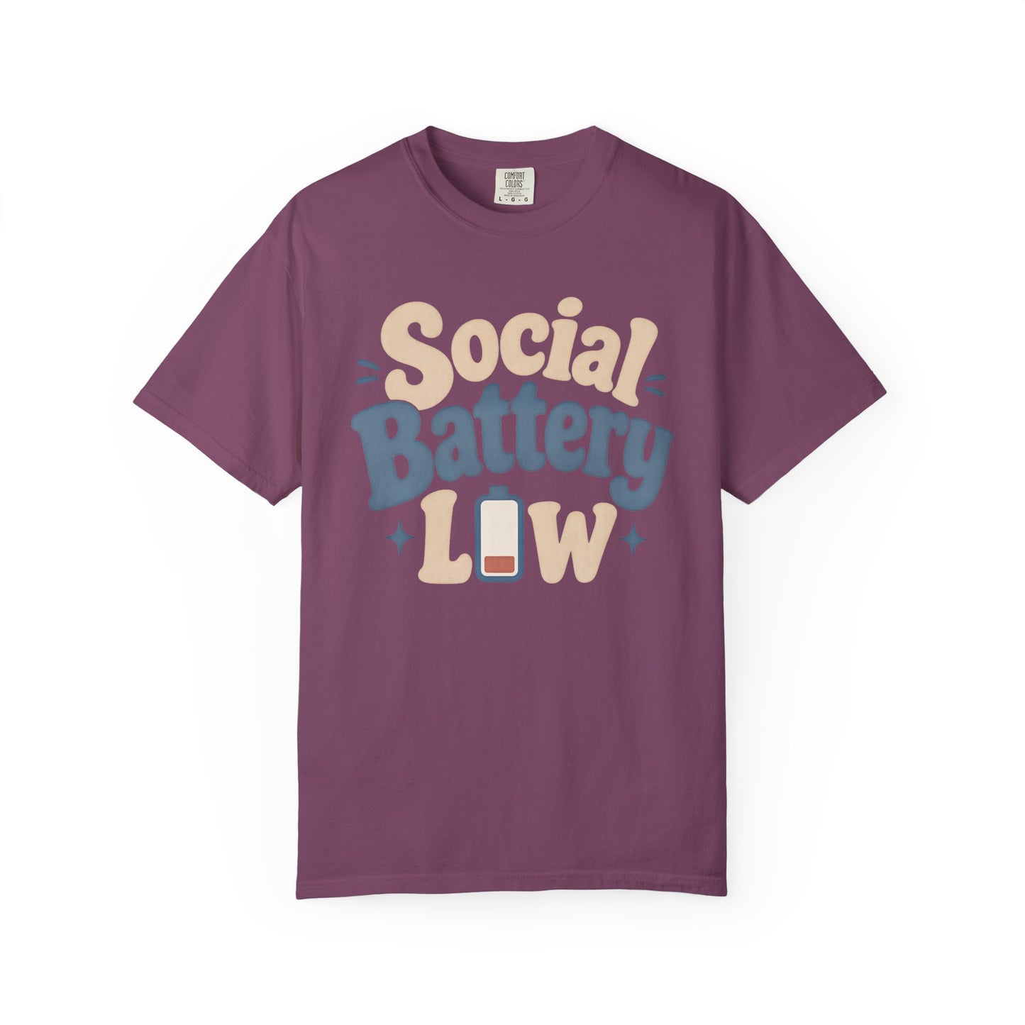 Social Battery Low T-Shirt — Funny Introvert Graphic Tee image