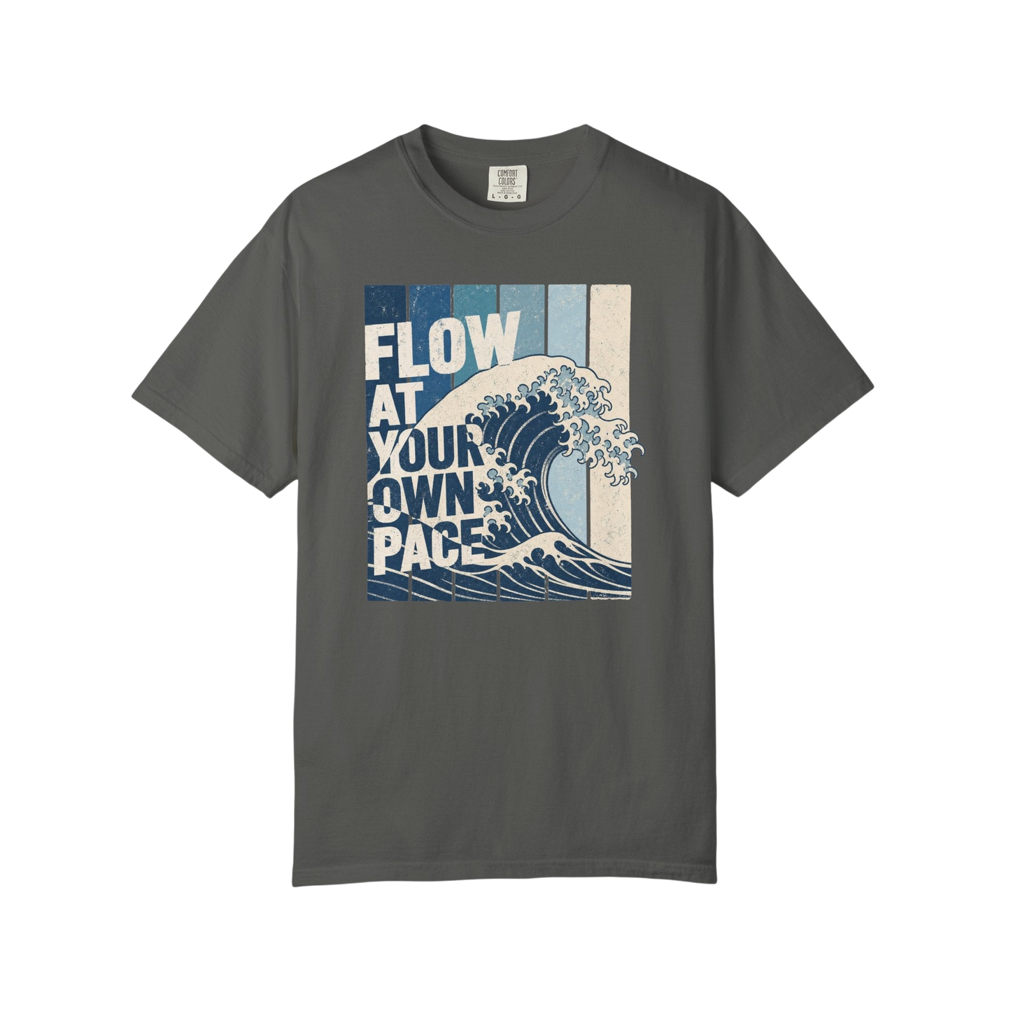 Flow at Your Own Pace T-Shirt — Vintage Surf Wave Graphic Tee