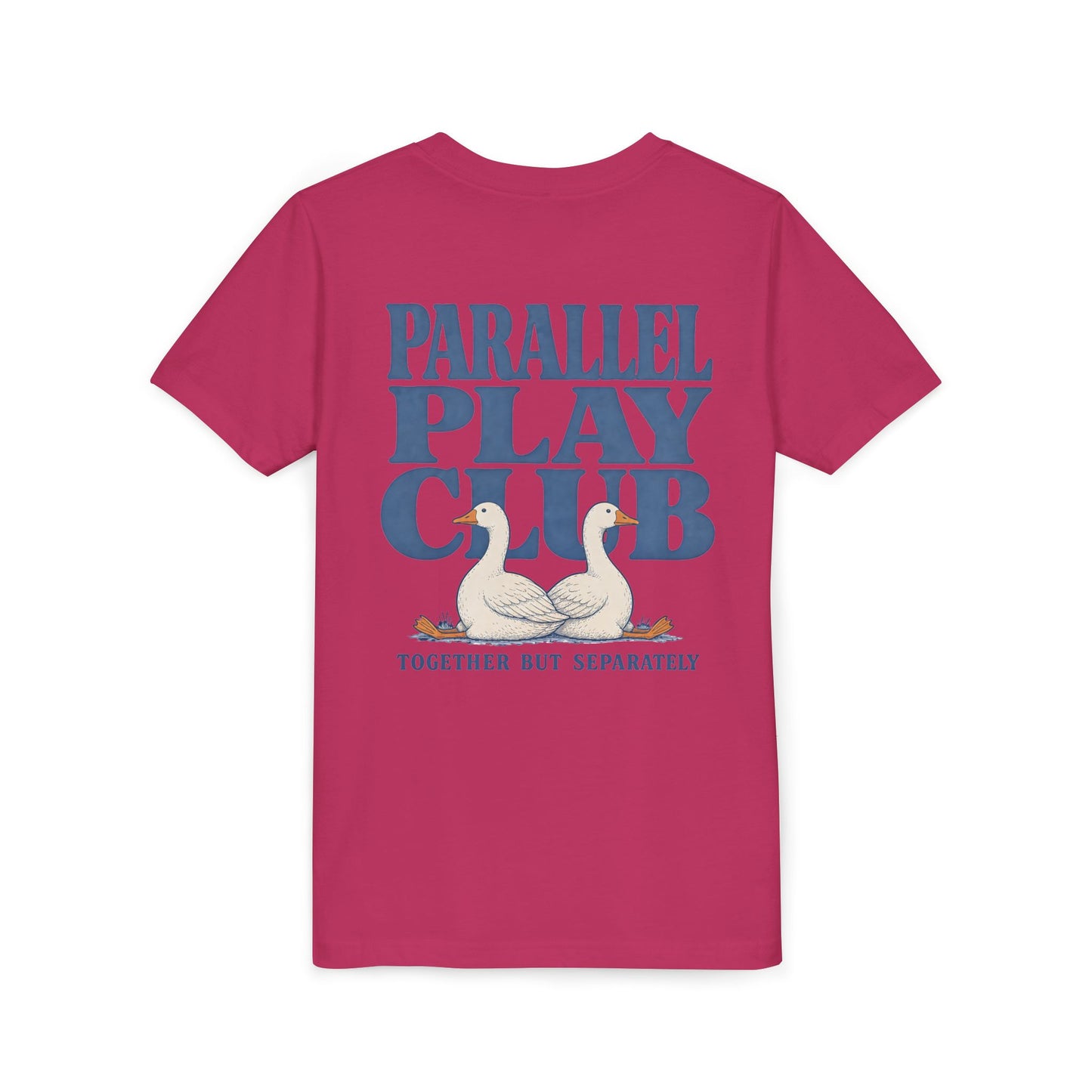 Youth Tee — "Parallel Play Club" Silly Goose Graphic Kids Shirt (Together But Separately)